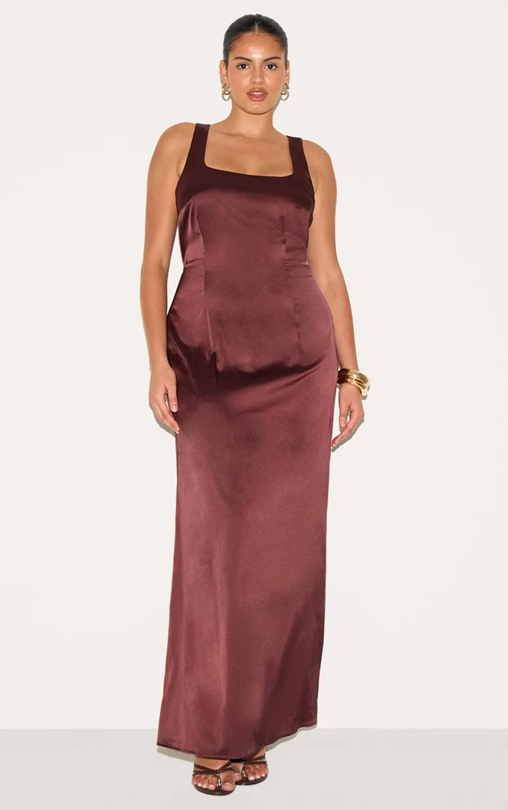 Satin Cross Back Midaxi Dress by PrettyLittleThing