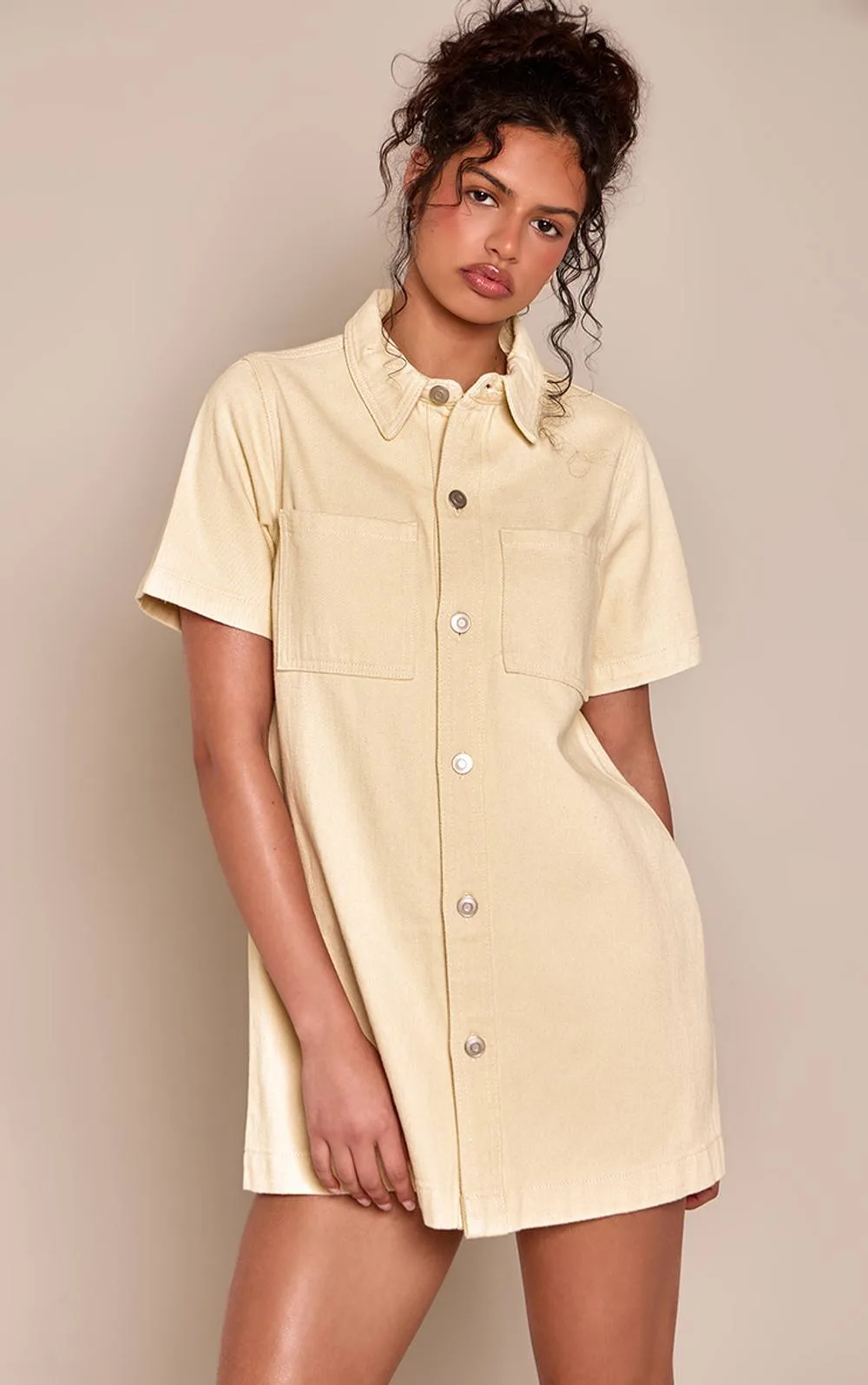 Denim Shirt Dress by PrettyLittleThing