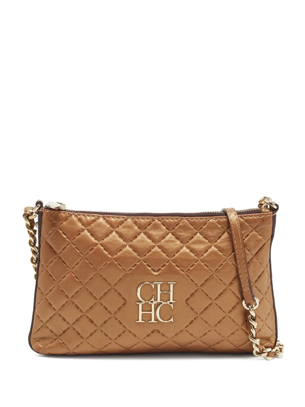Quilted Embossed Shoulder Bag by Carolina Herrera Vintage
