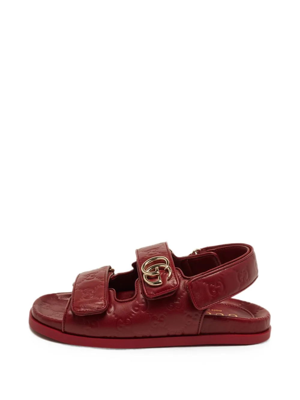 Double-G Guccissima Flat Sandals by Gucci Pre-Owned