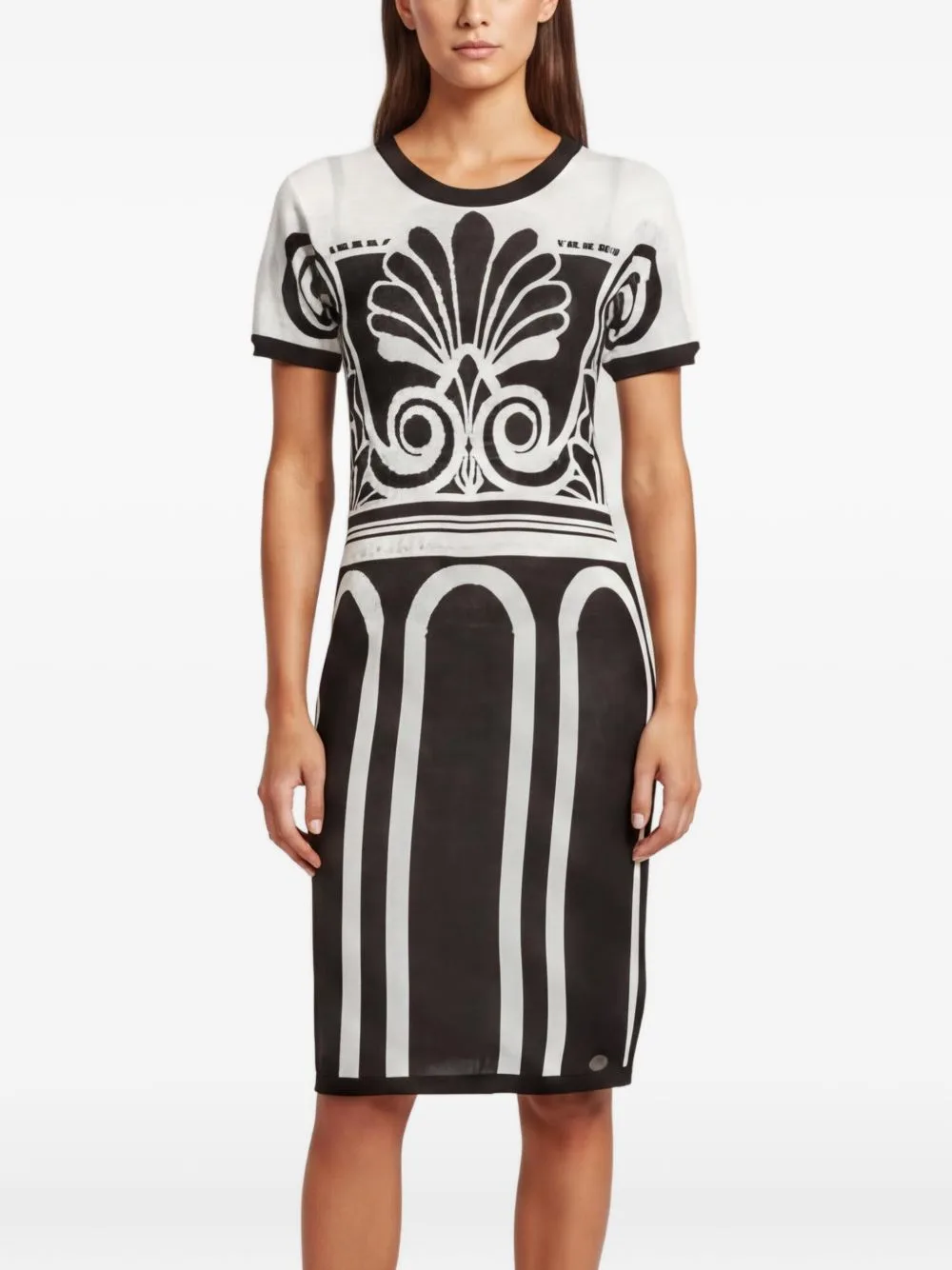 Short-Sleeve Knitted Midi Dress by Versace Jeans Couture