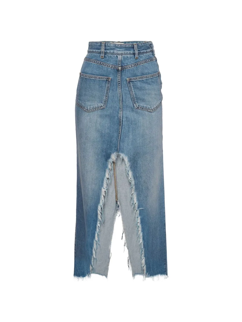 4G Distressed Frayed-Hem Skirt by Givenchy Pre-Owned