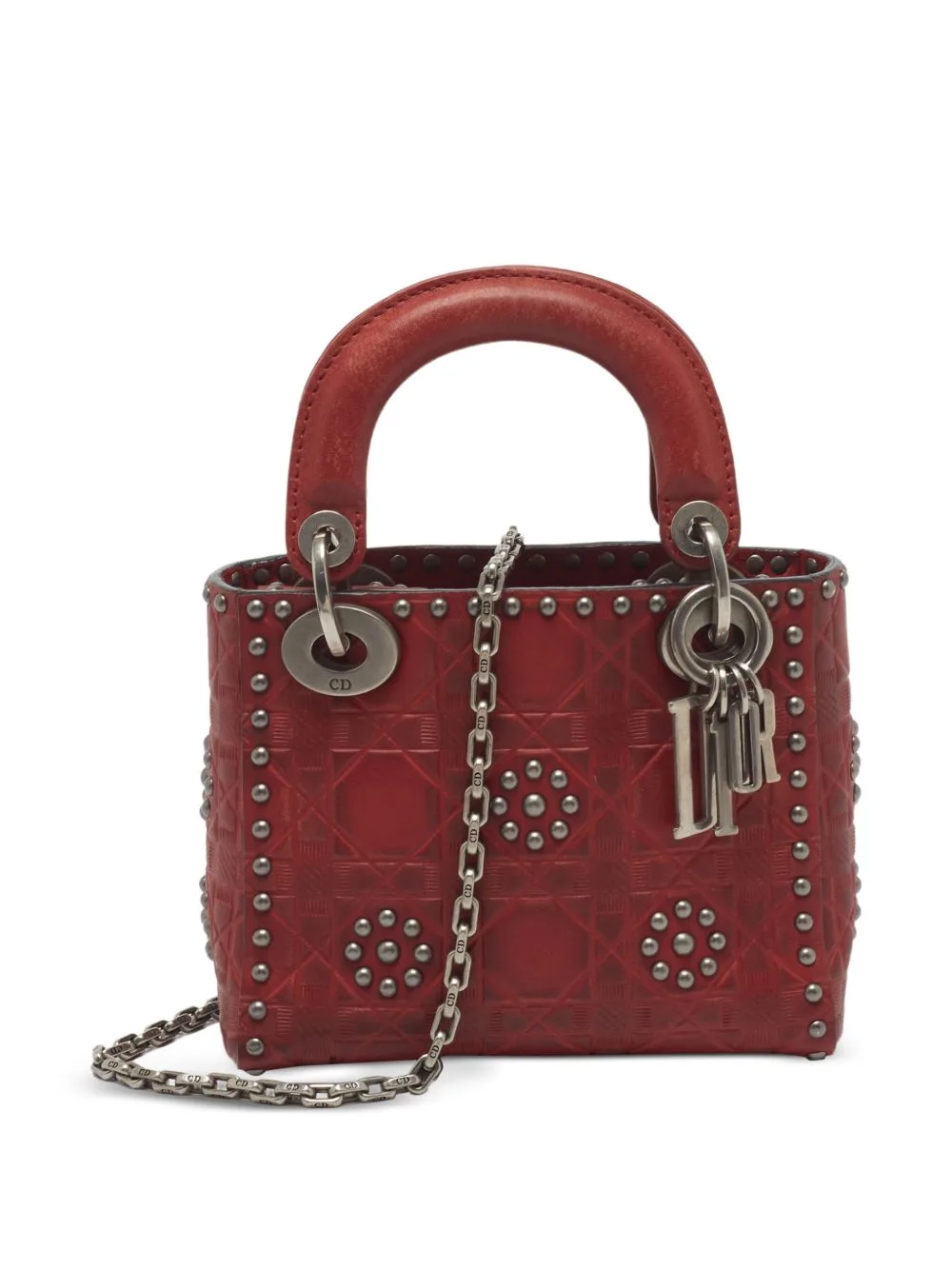 Mini Lady Dior Flower-Studded Tote Bag by Christian Dior Pre-Owned