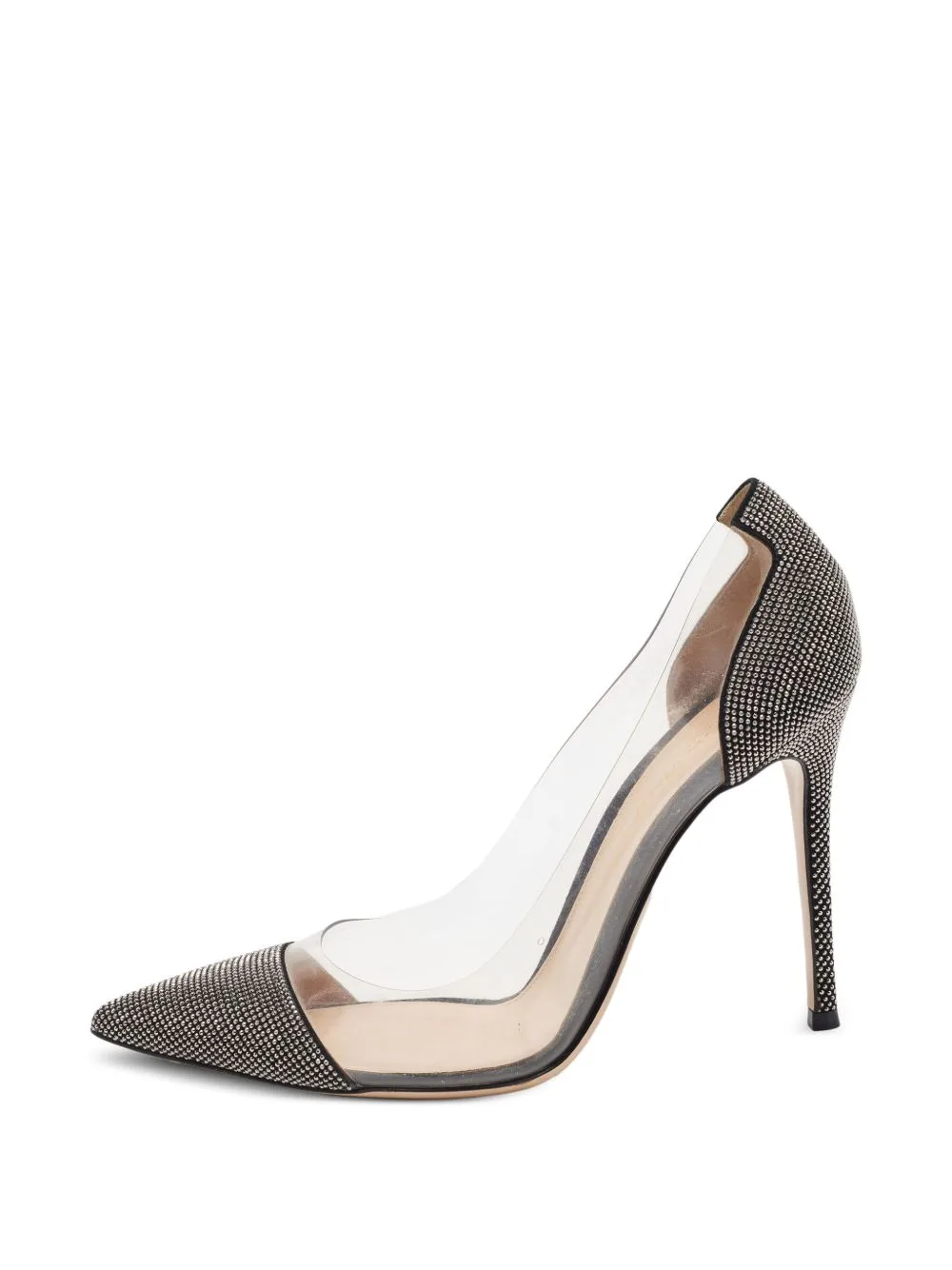 Plexi Crystal-Embellished Heeled Pumps by Gianvito Rossi