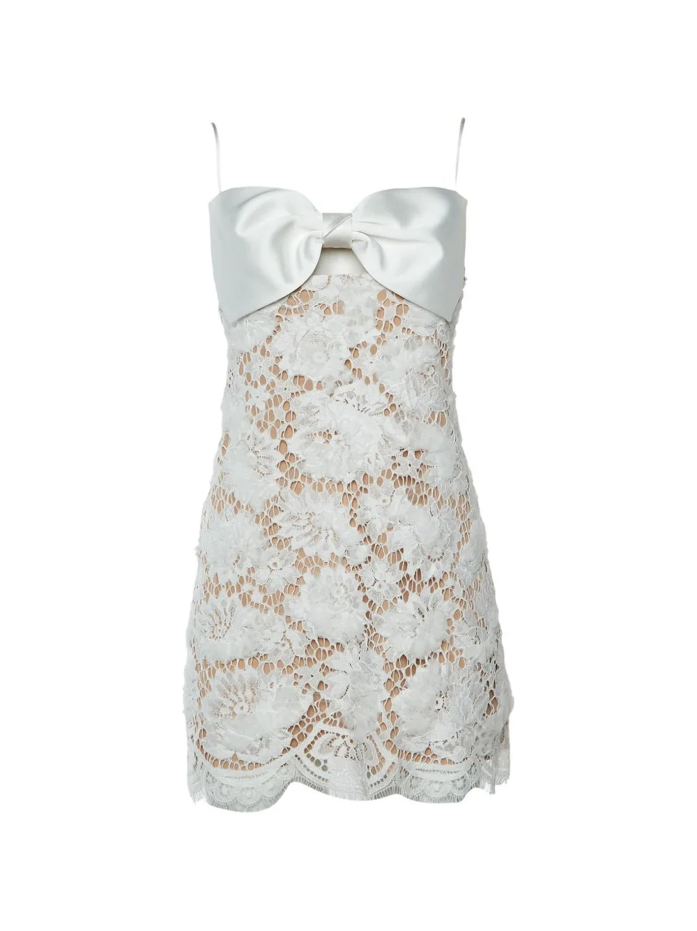 Lace Bow-Detail Mini Dress by Self-Portrait