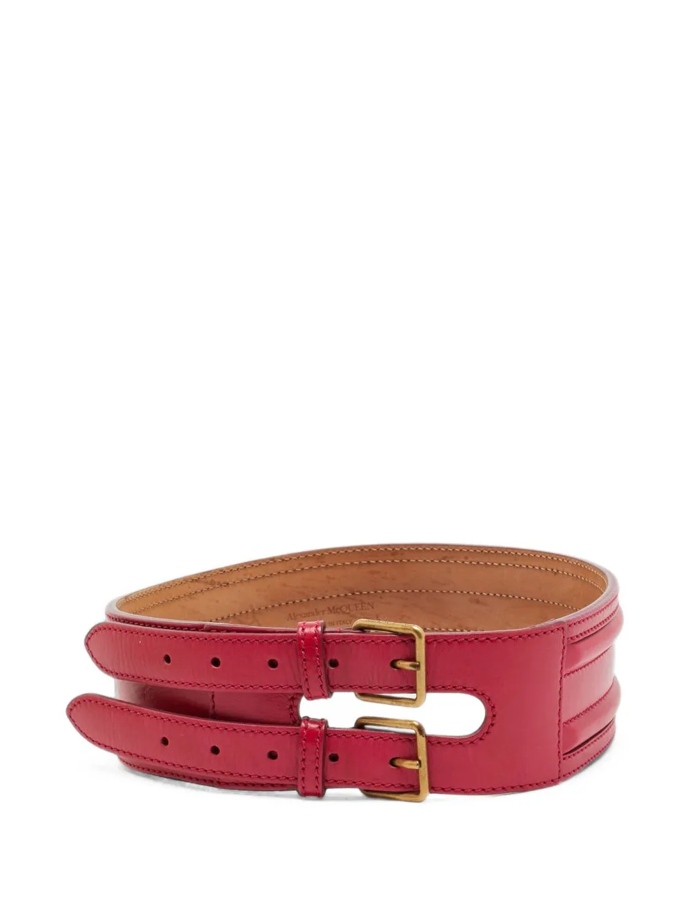 Double-Buckle Wide Belt by Alexander McQueen Pre-Owned