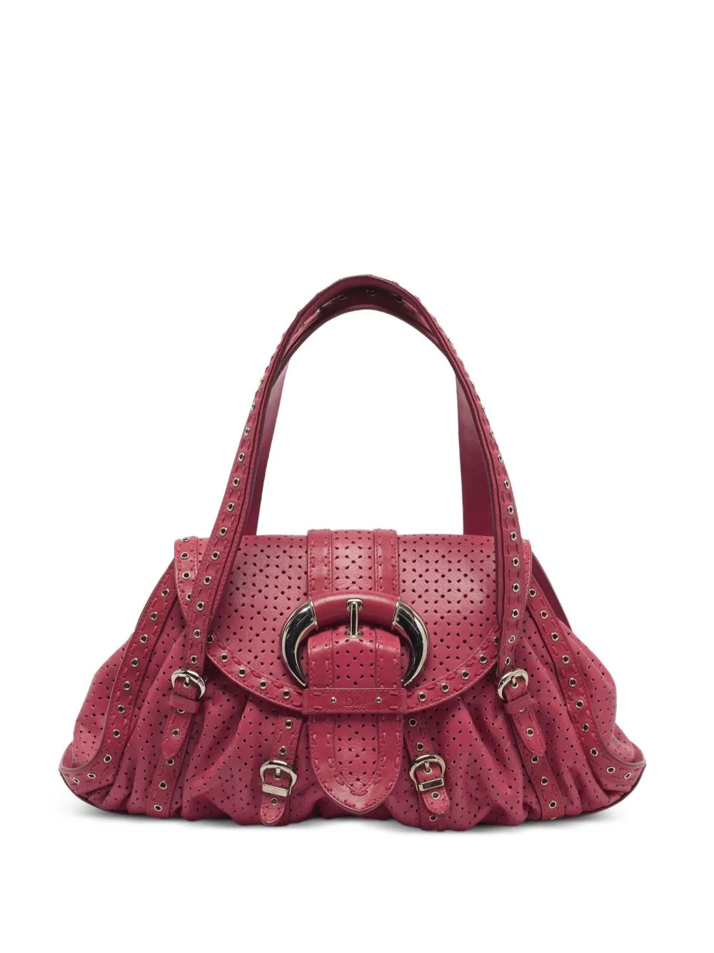 2009 Eyelet-Details Leather Tote Bag by Christian Dior Pre-Owned