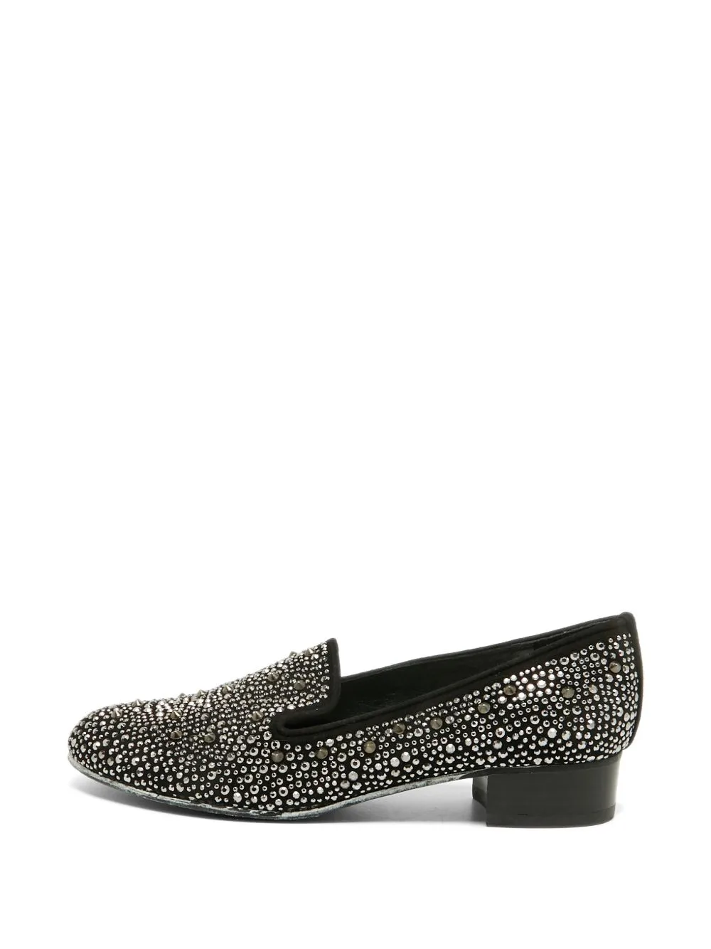 Slipbead Crystal-Embellished Suede Loafers by Stuart Weitzman