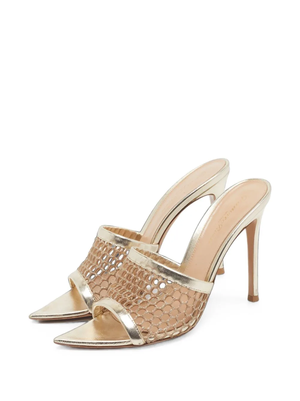 Alisia Mesh-Panel Heeled Sandals by Gianvito Rossi