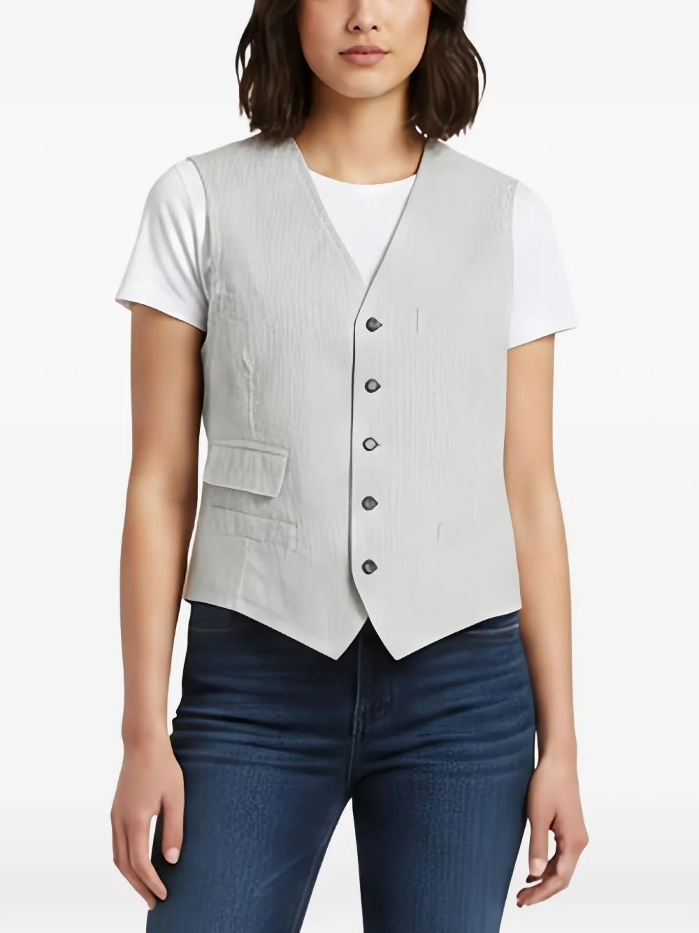 Stripe-Print Sleeveless Vest by Prada Pre-Owned
