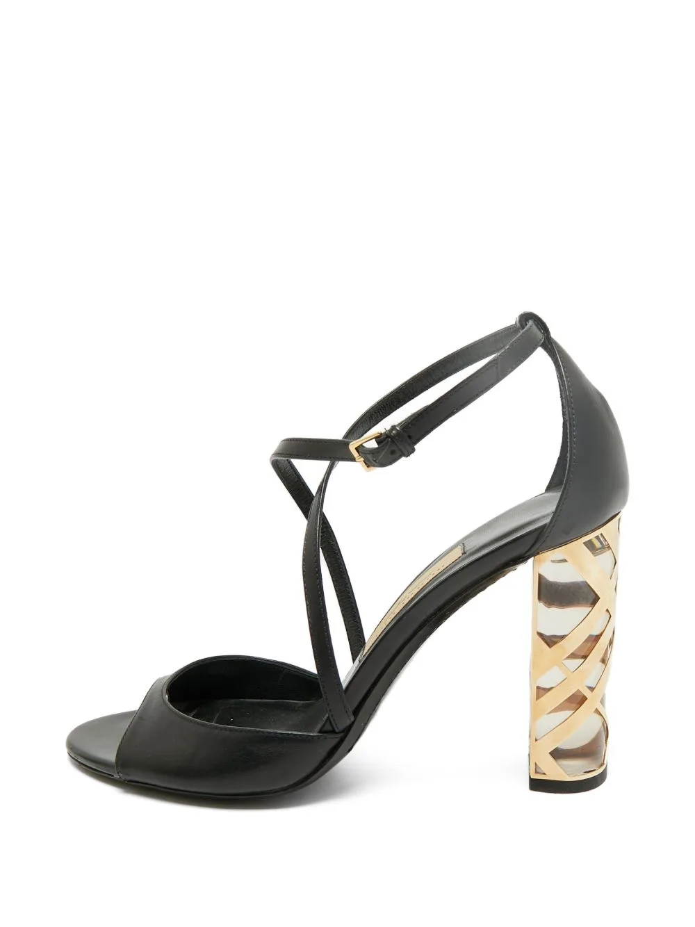 Ankle-Strap Block-Heel Sandals by Burberry Pre-Owned