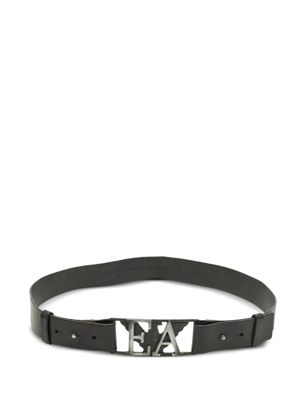 EA Logo Leather Belt by Emporio Armani Pre-Owned