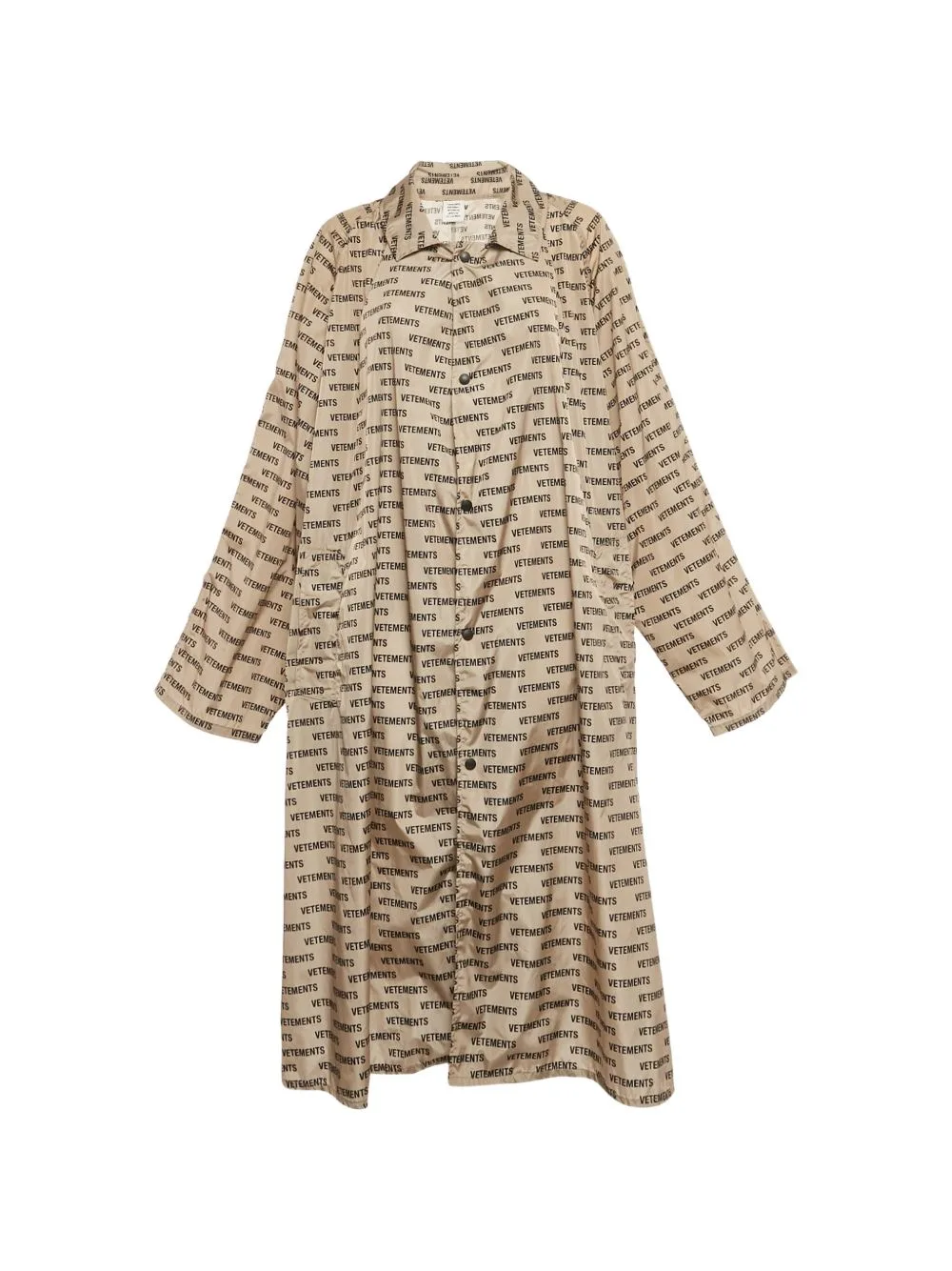 Logo-Print Button-Down Raincoat by VETEMENTS