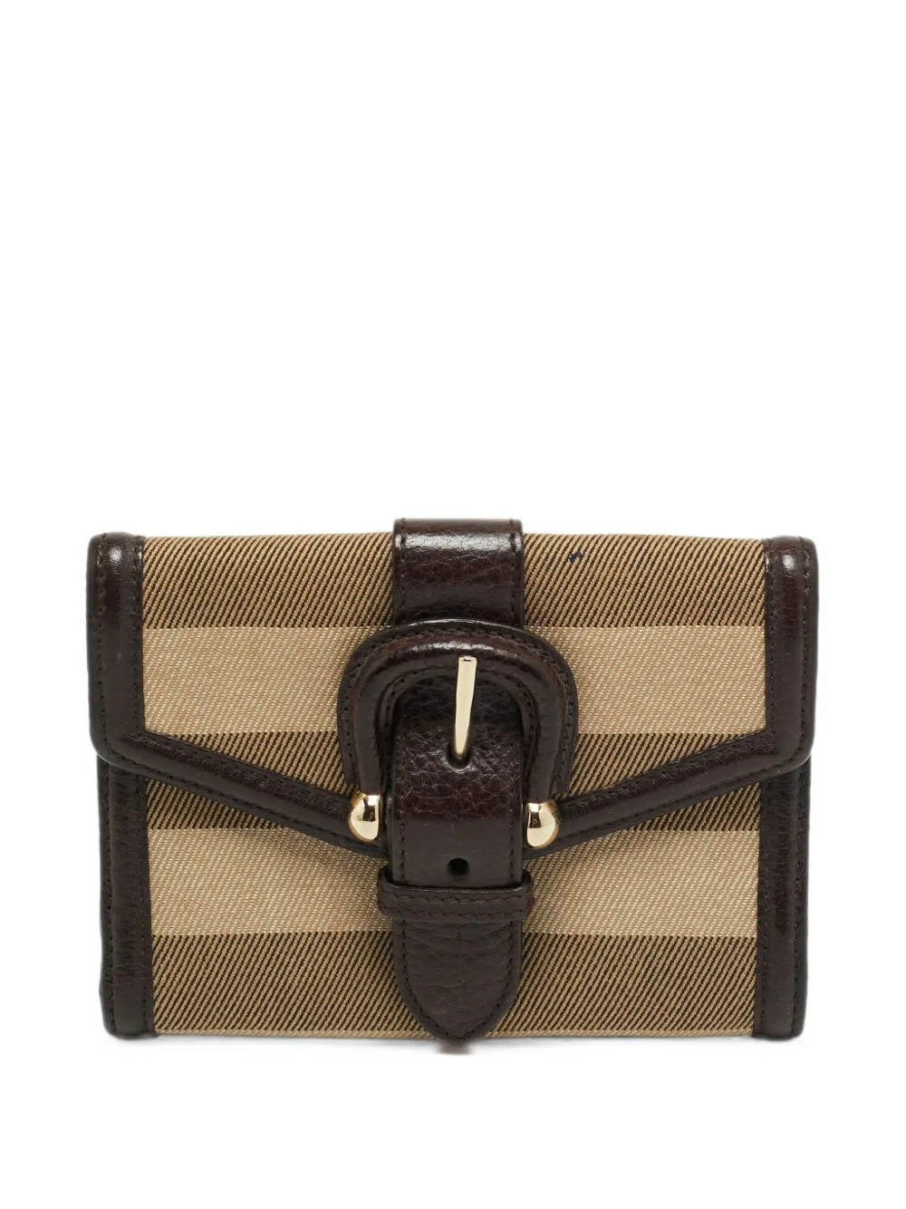 Check-Pattern Buckle Wallet by Burberry Pre-Owned