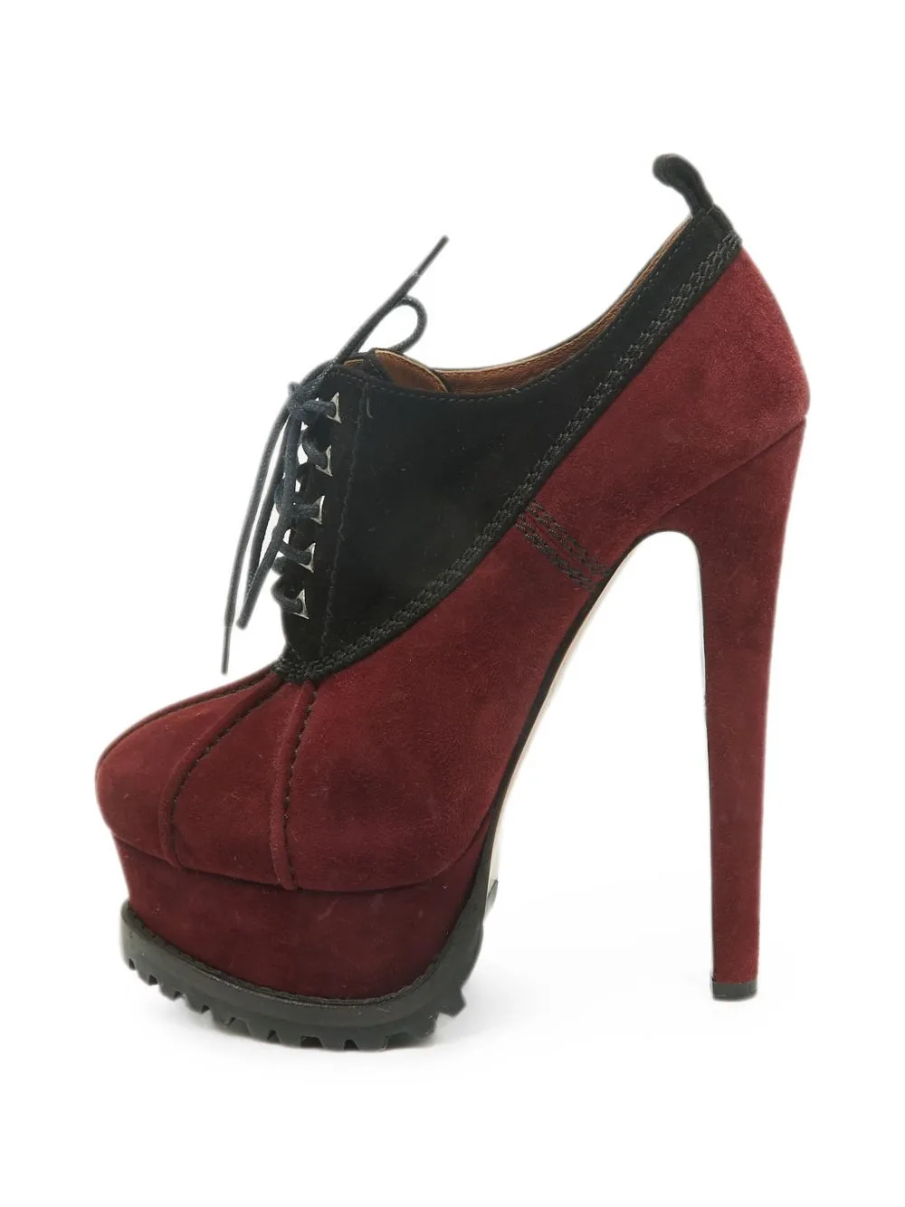 Lace-Up Suede Heeled Booties by Alaïa Pre-Owned