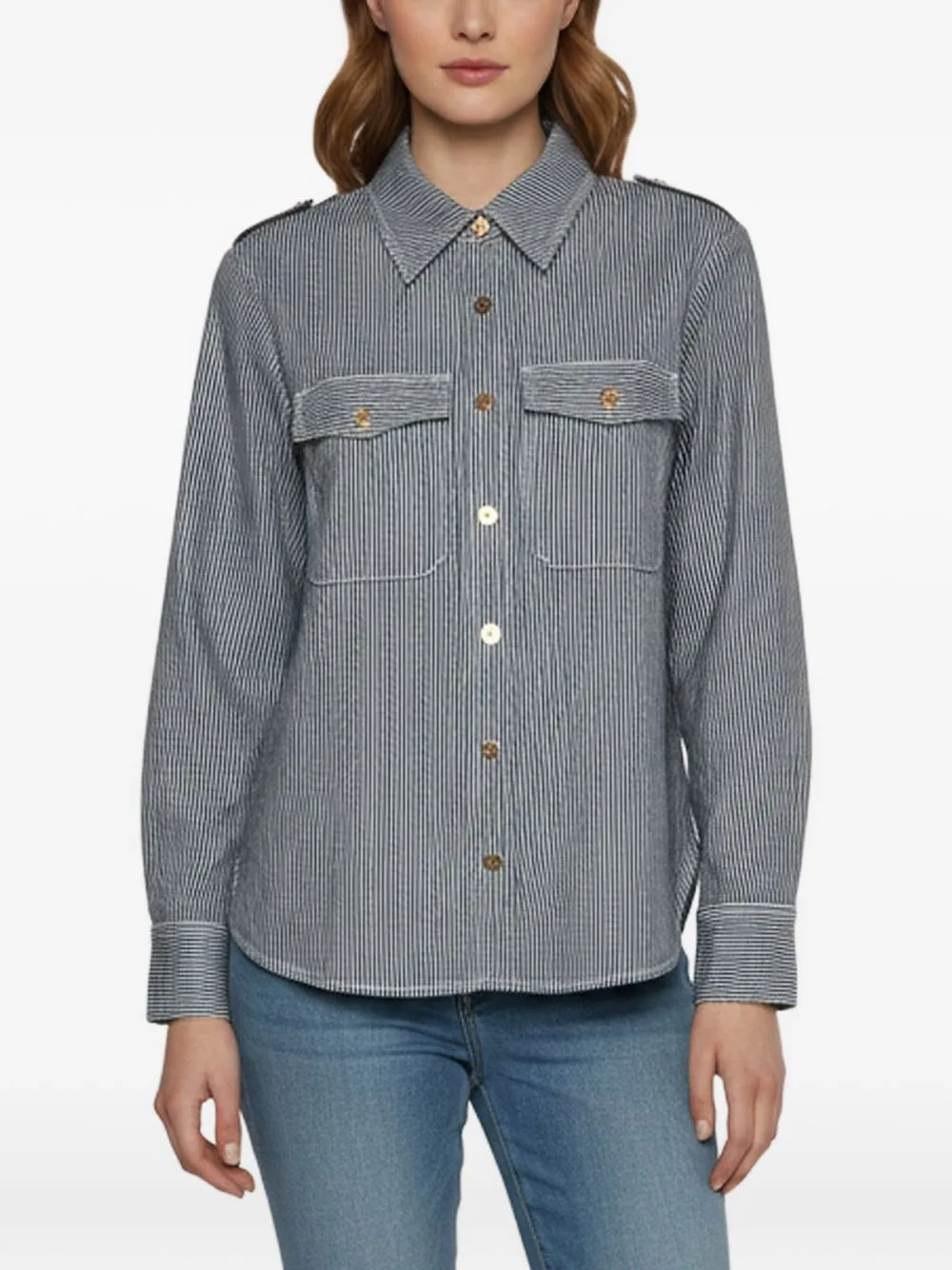 Patience Striped Utility Shirt by ZIMMERMANN