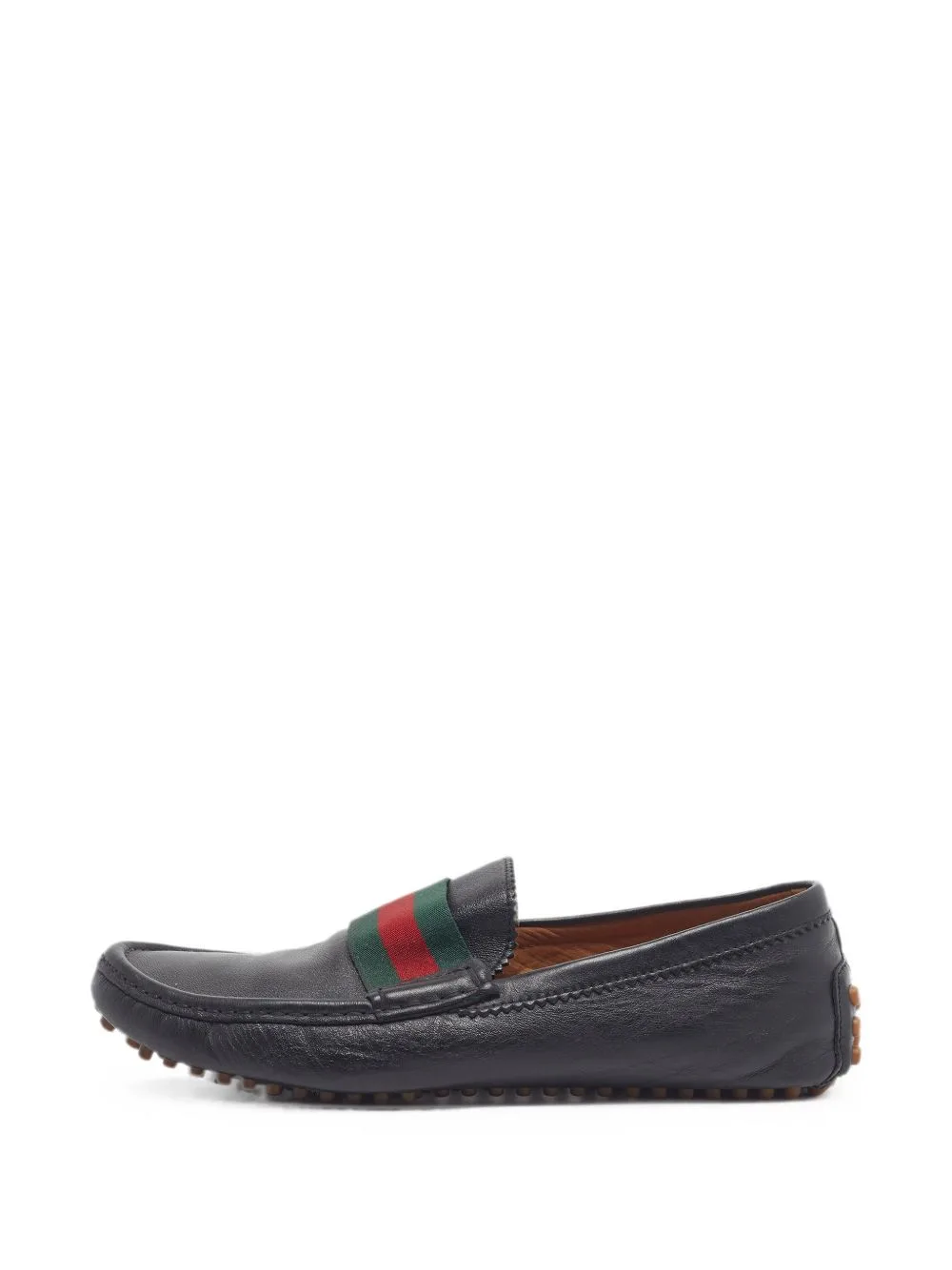 Web Stripe Driver Loafers by Gucci Pre-Owned