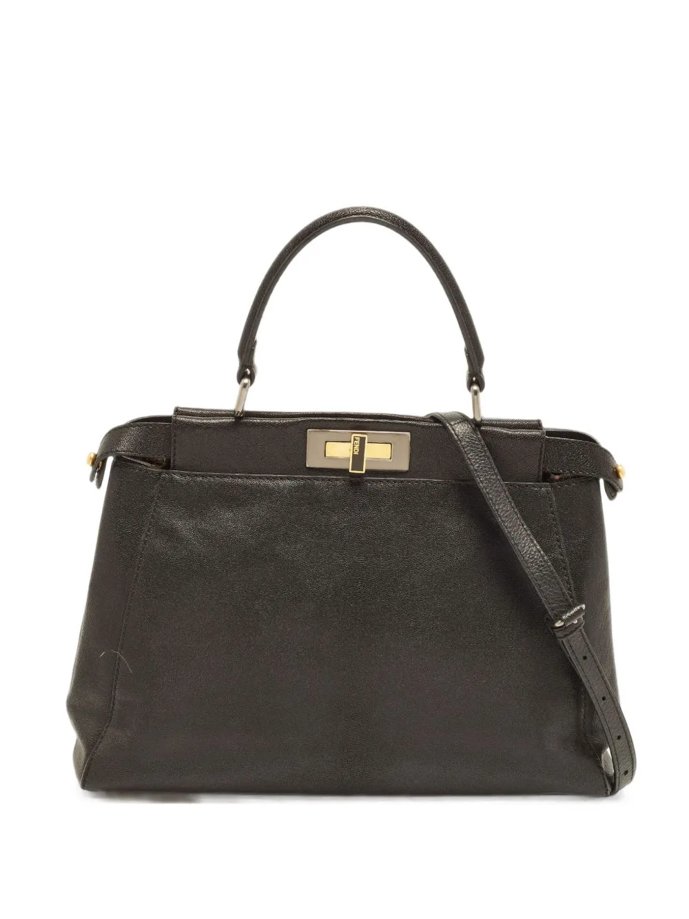2012 Medium Peekaboo Leather Handbag by Fendi Pre-Owned