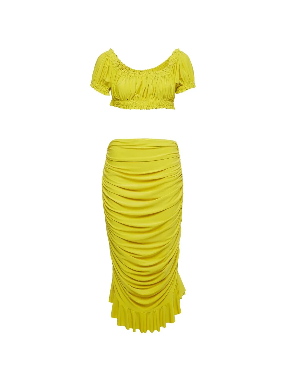 Ruched Off-Shoulder Skirt Set (set of Two) by Norma Kamali