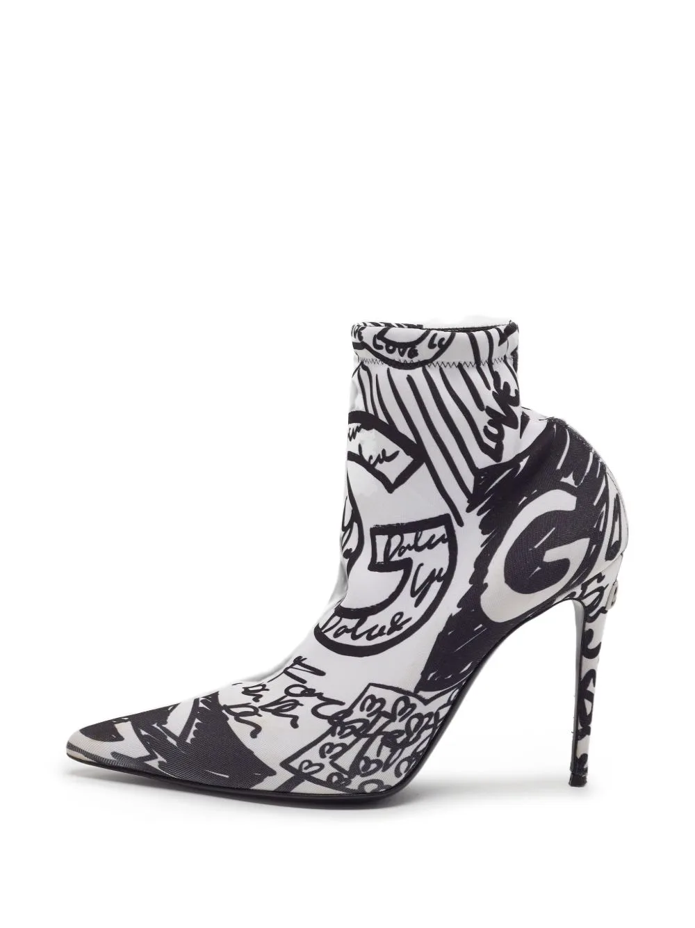 Graffiti-Print Heeled Ankle Boots by D&G PreOwned