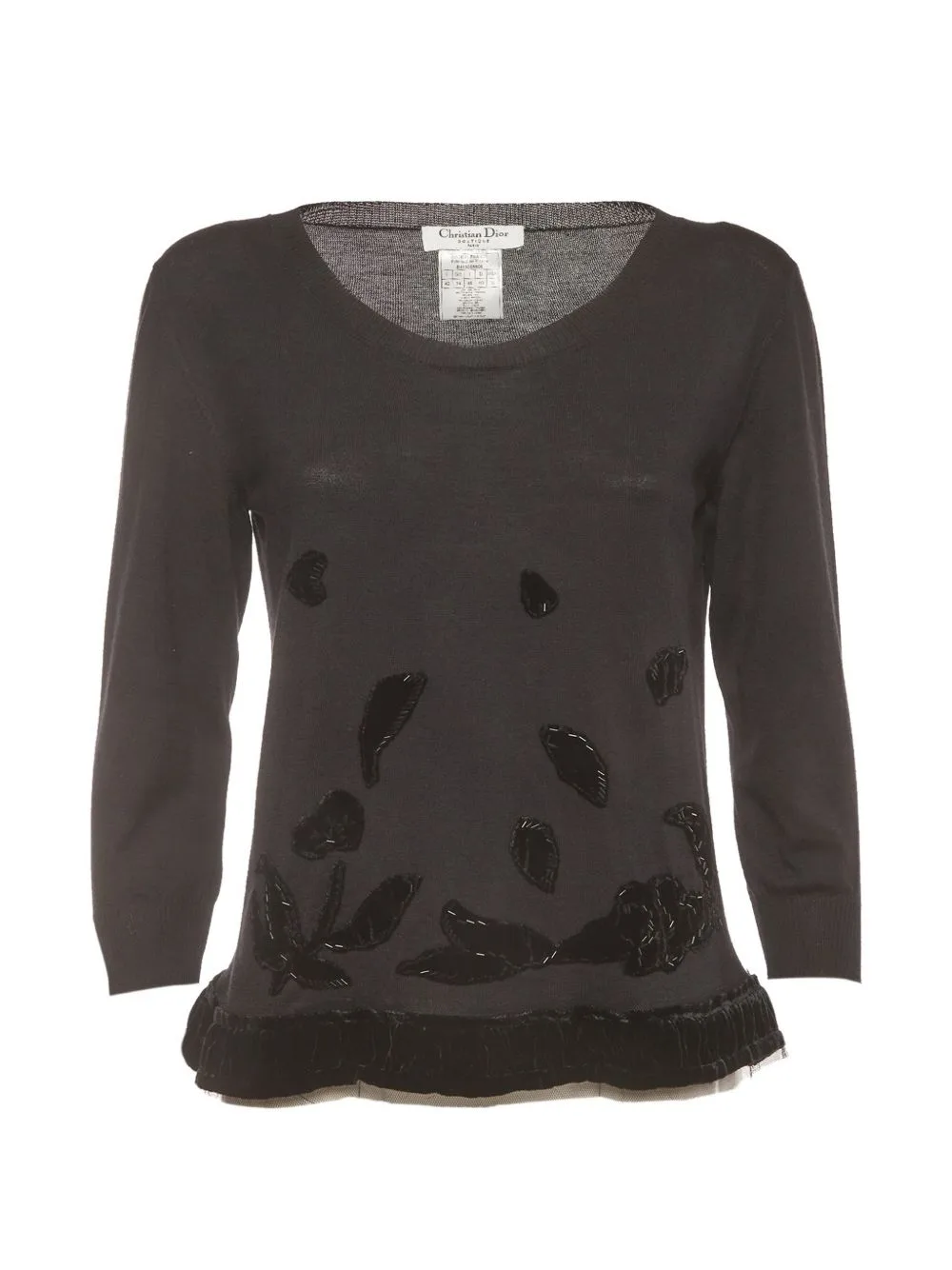 Velvet-Trim Sweater by Christian Dior Pre-Owned