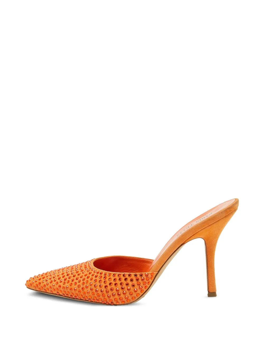 Hollywood Crystal-Embellished Suede Heeled Mules by Paris Texas