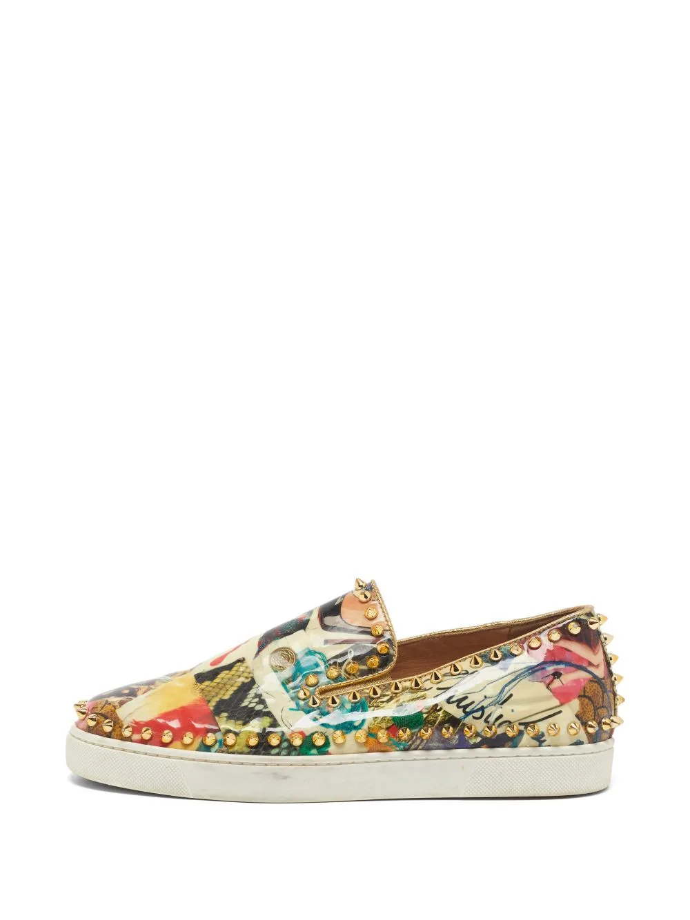 Pik Boat Studded Patent Leather Sneakers