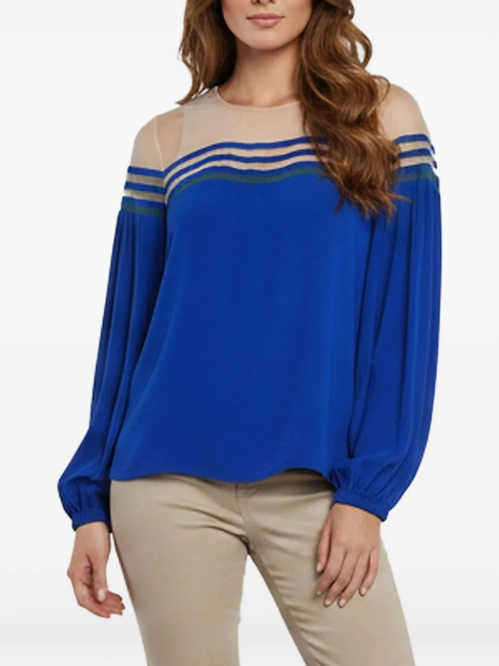 Mesh Illusion-Neck Blouse by Fendi Pre-Owned