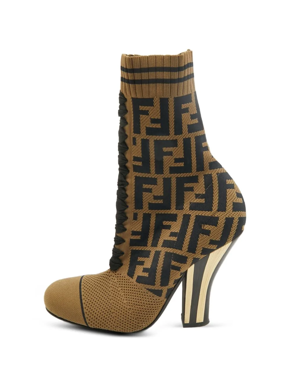 Rockoko FF Monogram Ankle Boots by Fendi Pre-Owned