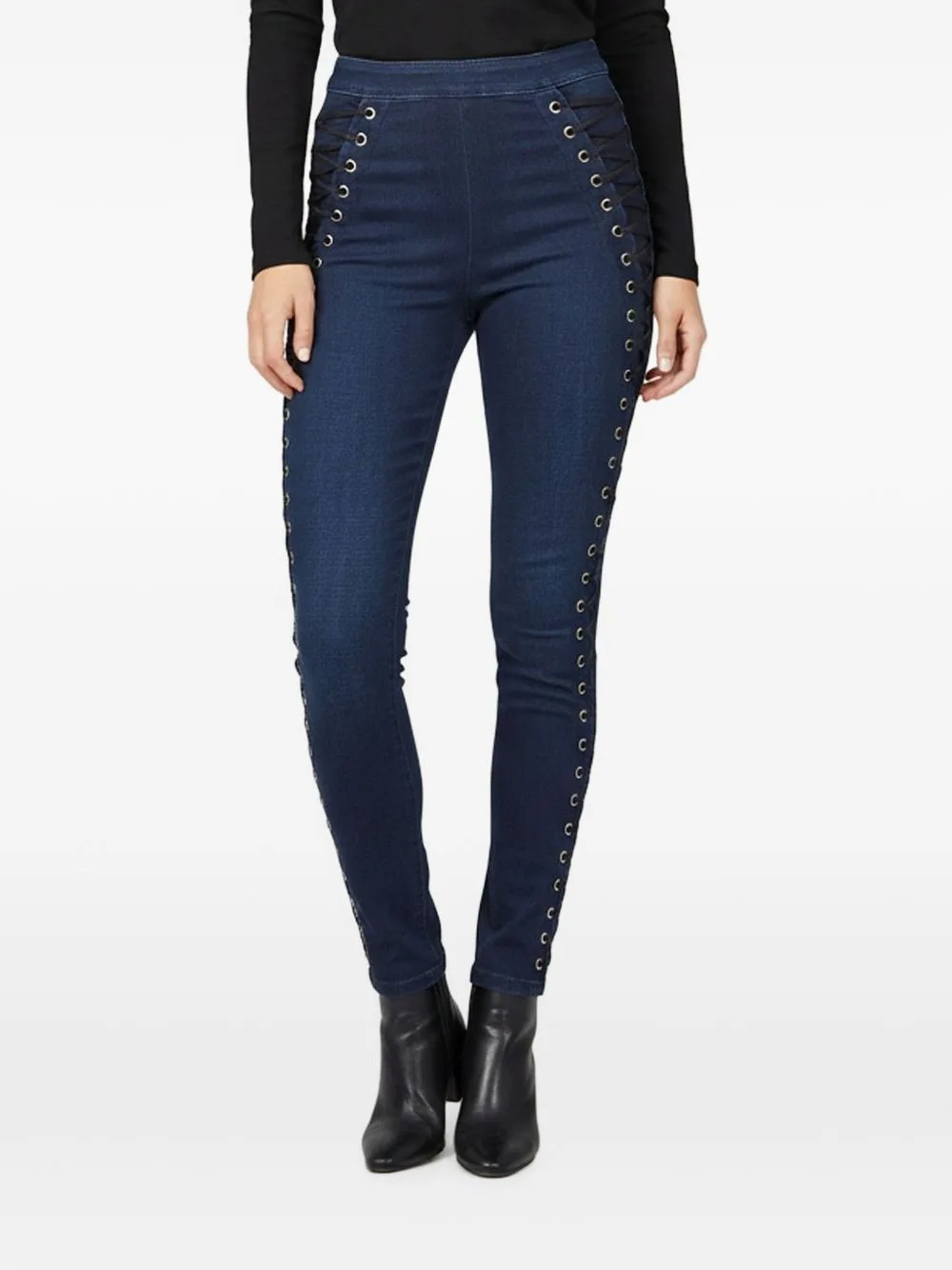 Lace-Up Skinny Jeans