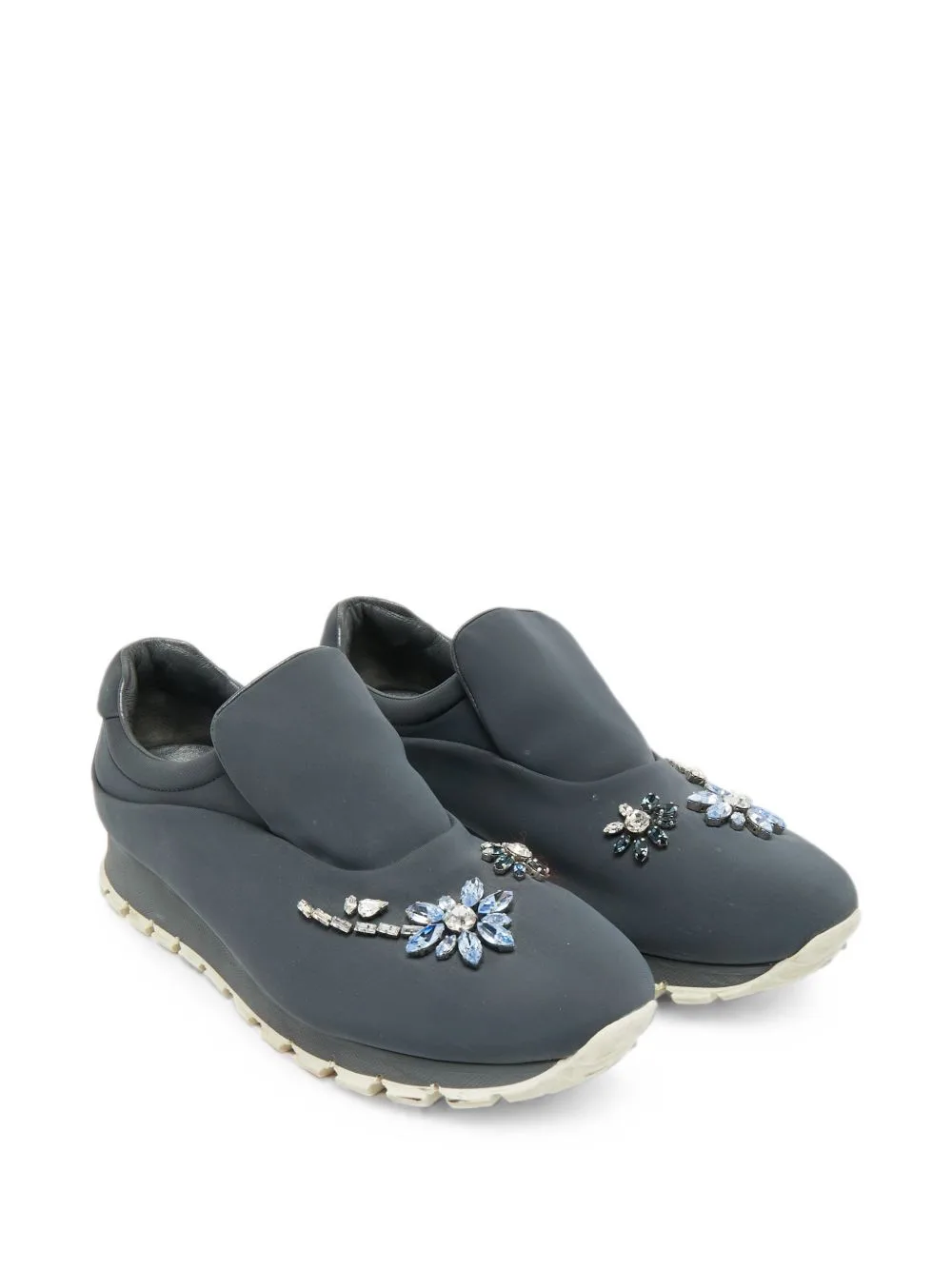 Crystal-Embellishment Sneakers by Prada Pre-Owned