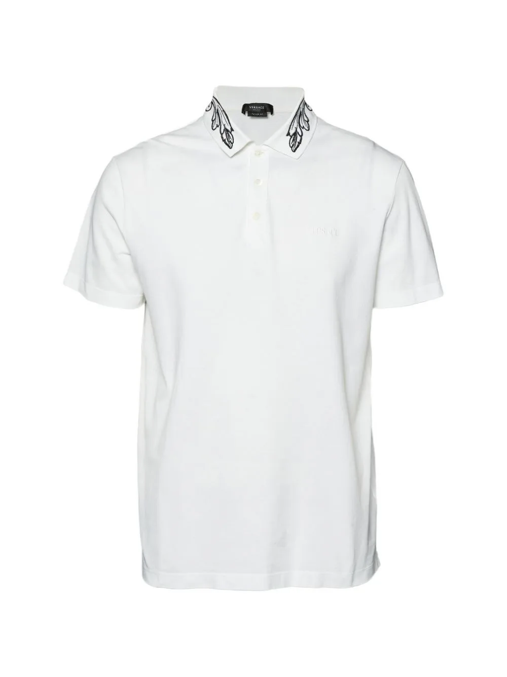Floral-Embroidered Polo Shirt by Versace Pre-Owned