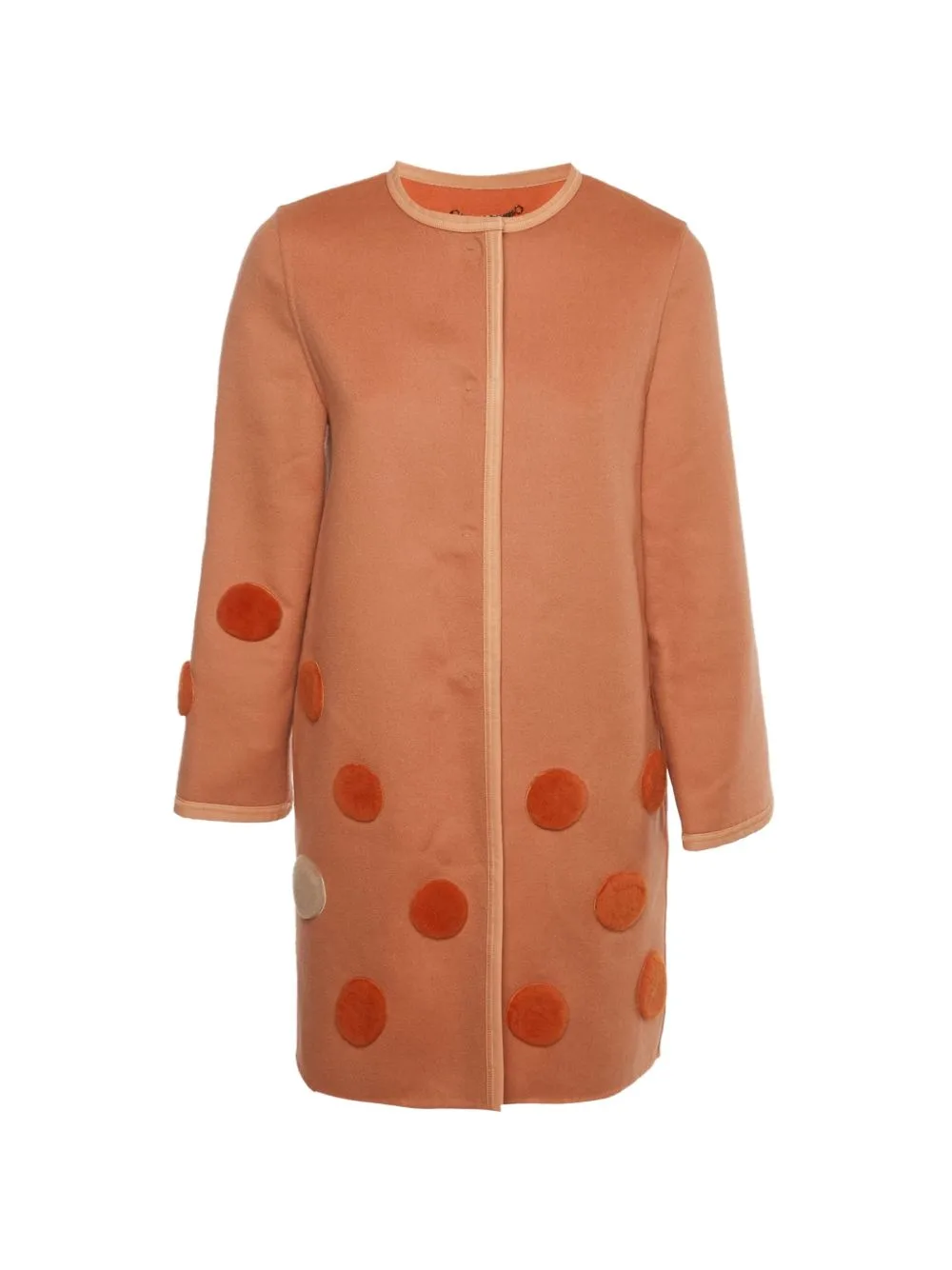 Polka-Dot Appliqué Single-Breasted Coat by Fendi Pre-Owned
