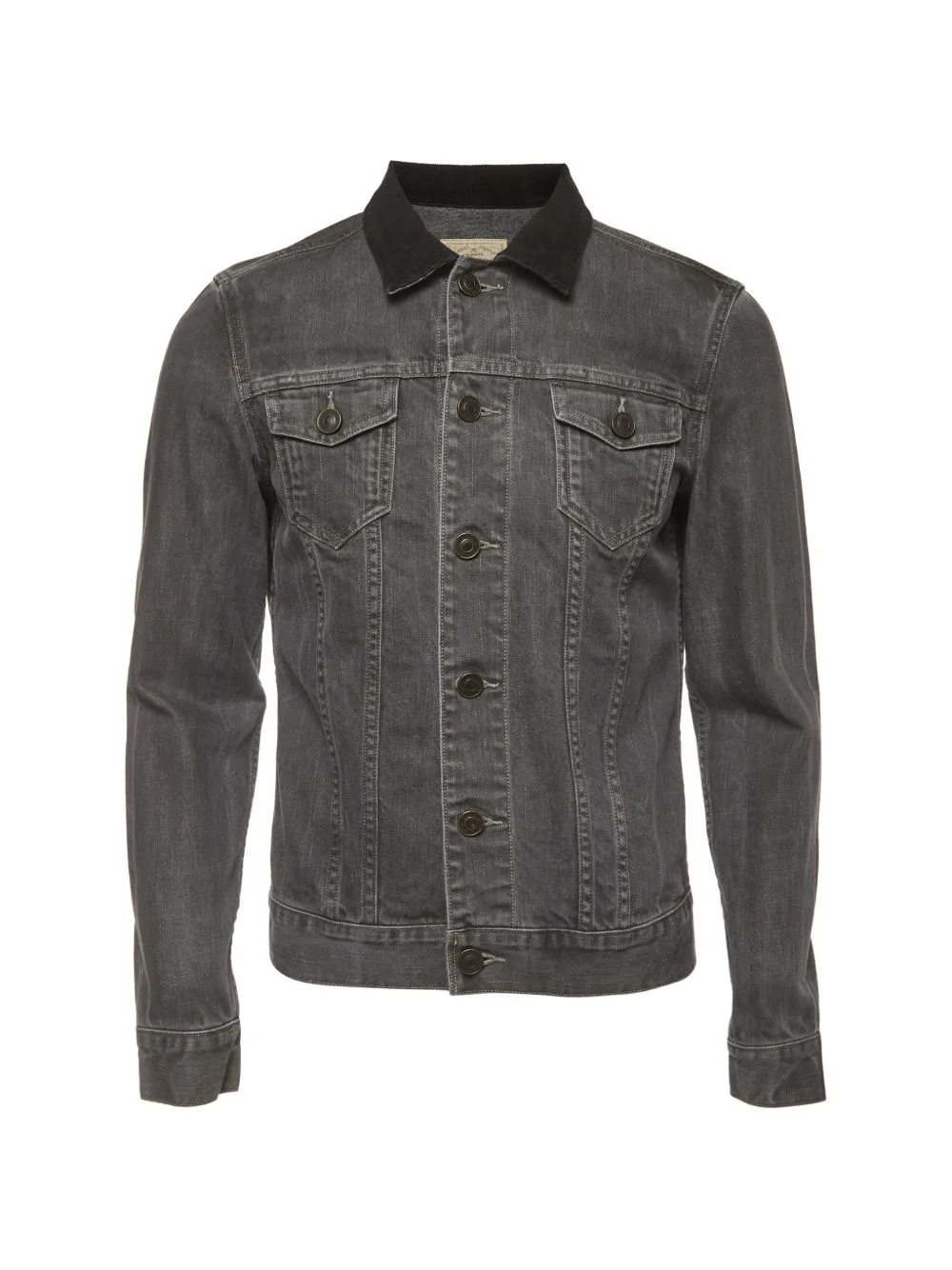 Corduroy-Collar Denim Jacket