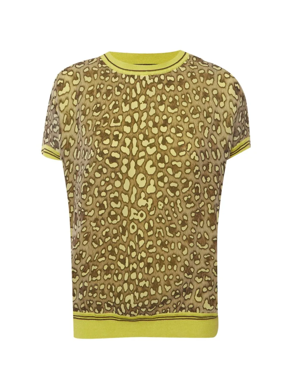 Montenapoleone Animal-Print Silk T-Shirt by Roberto Cavalli Vintage