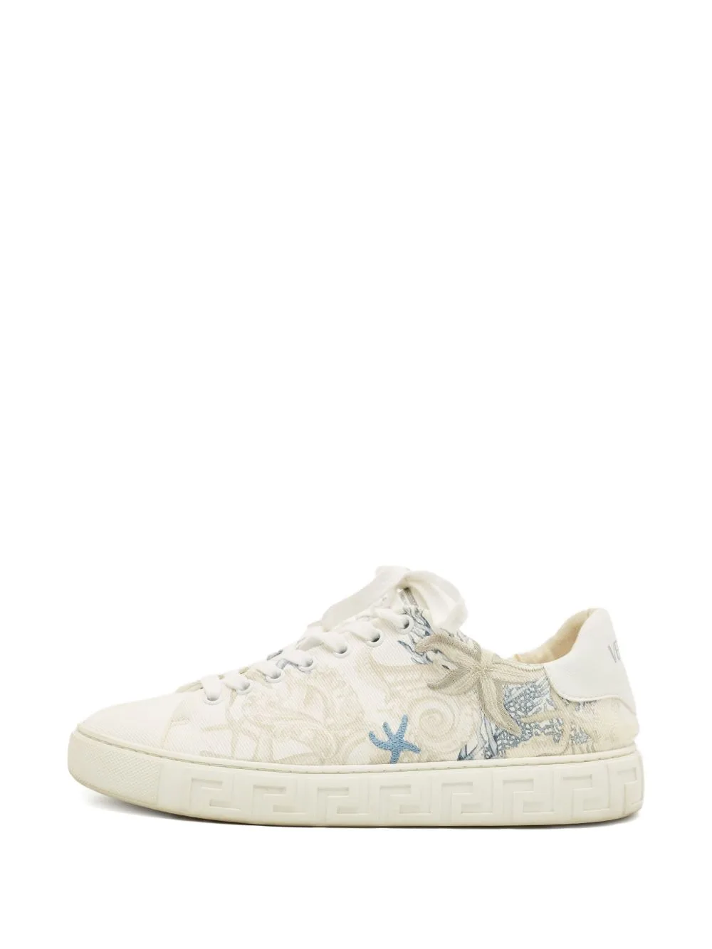 Sea-Motifs Canvas Sneakers by Versace Pre-Owned