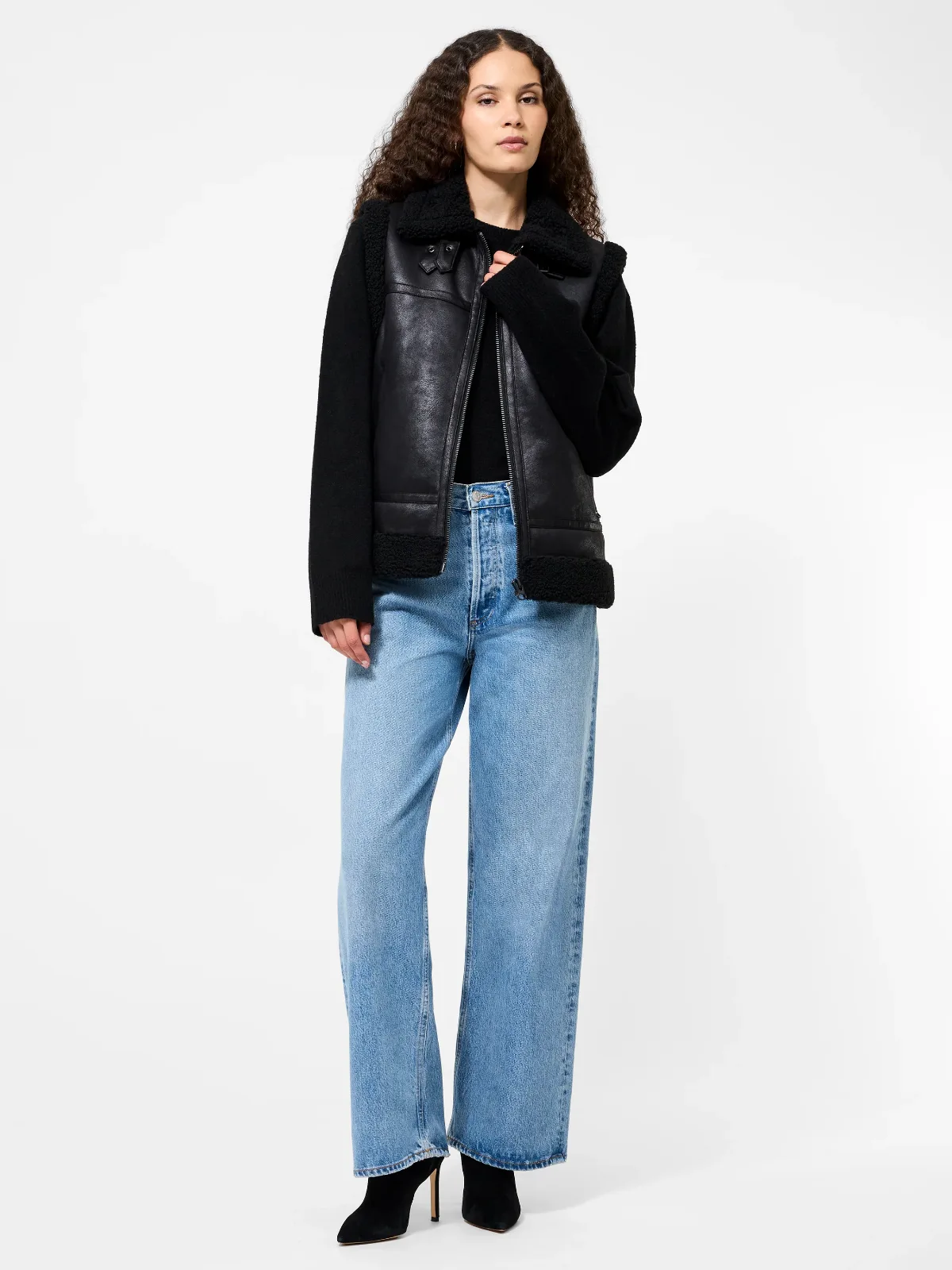 Camry Faux Suede Sleeveless Vest by French Connection