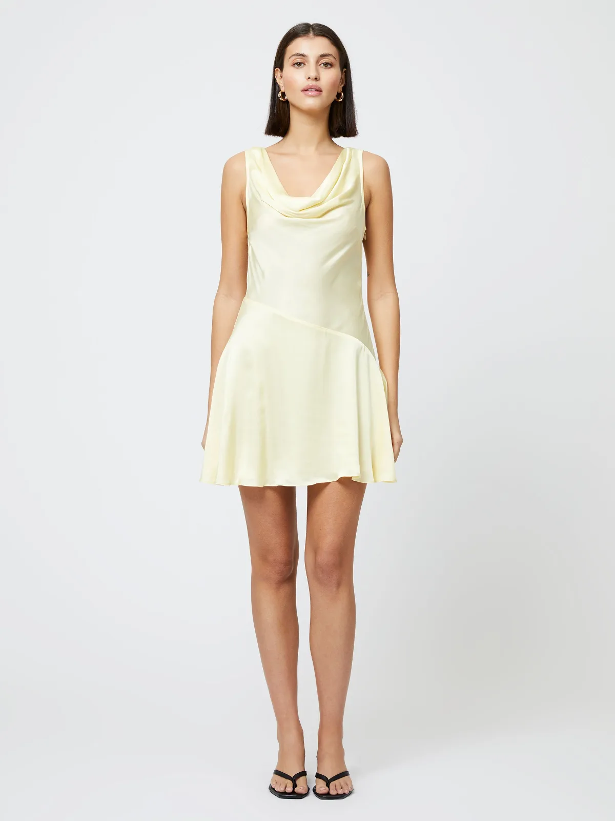 Oona Satin Asymmetrical Mini Dress by French Connection