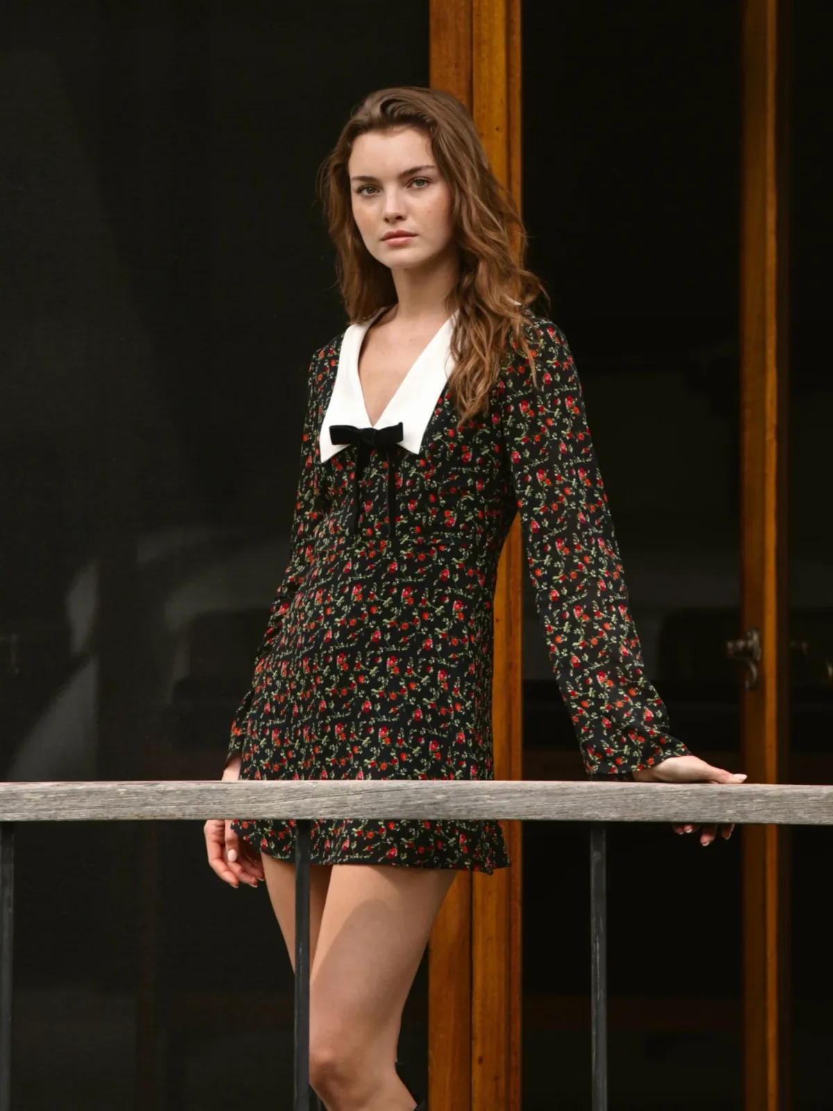 Yasmin Crepe Collared Mini Dress by French Connection