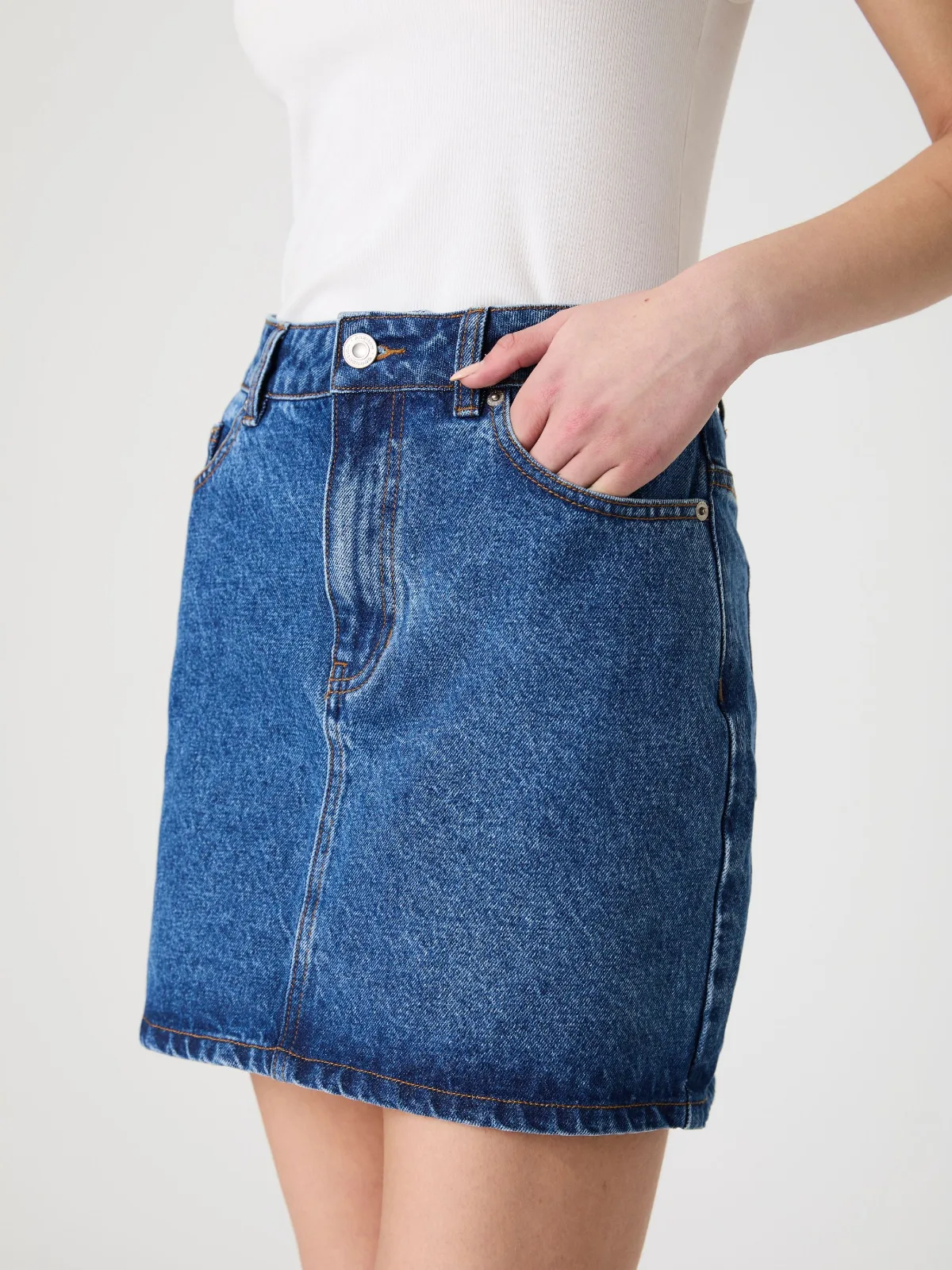 Dallas Denim Mini Skirt by French Connection
