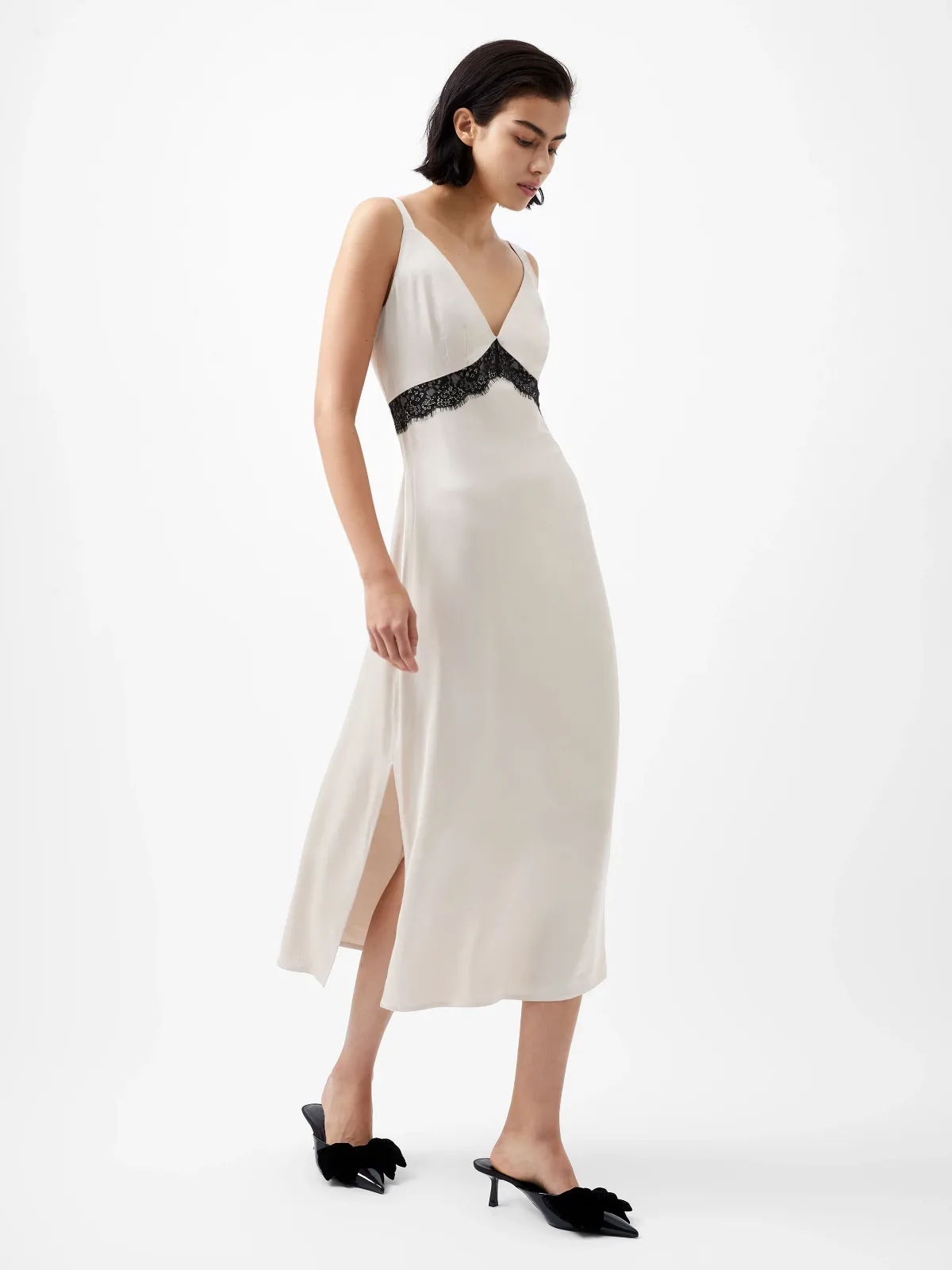 Ennis Satin Lace Dress by French Connection