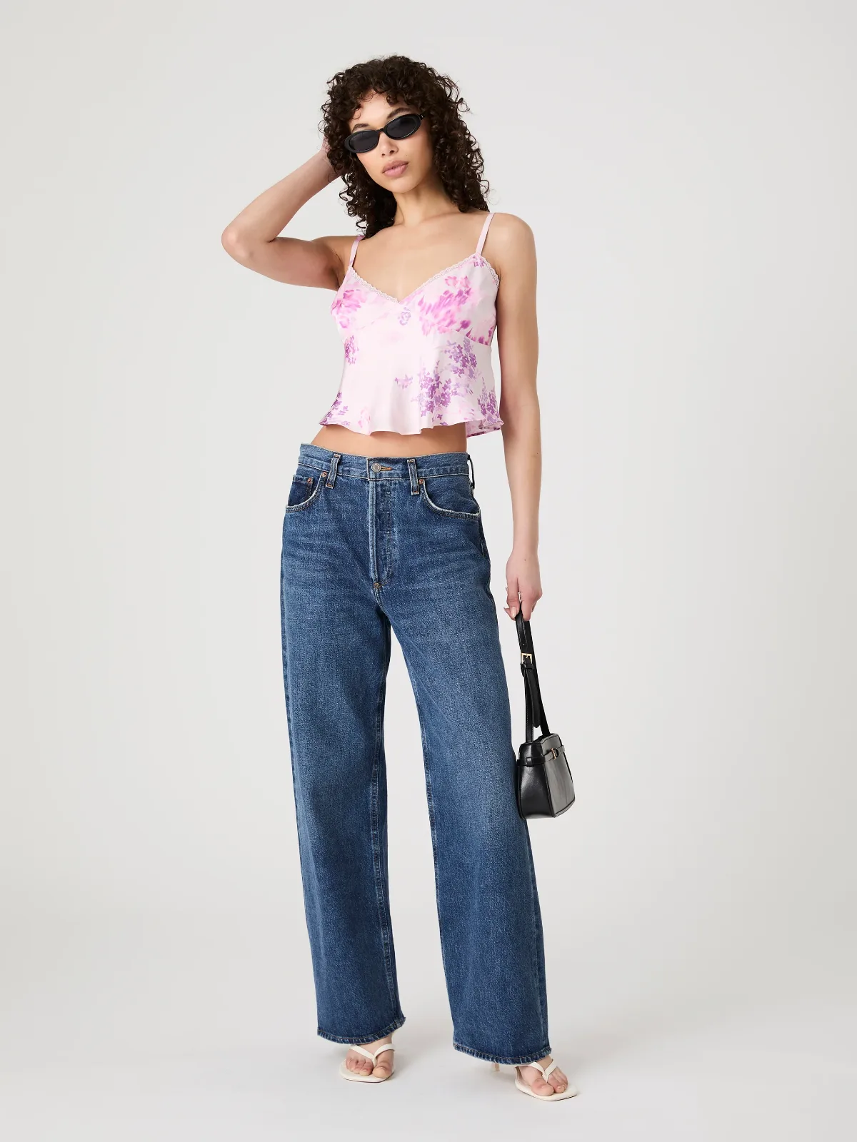 Elyria Oona Satin Babydoll Top by French Connection