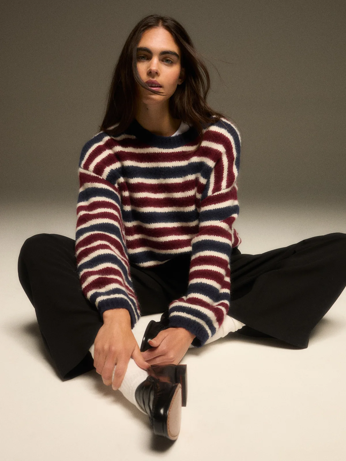 Chunky Alpaca Striped Sweater by French Connection