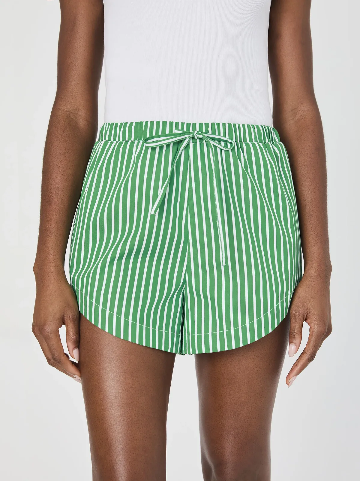 Alexis Cotton Drawstring Striped Shorts by French Connection