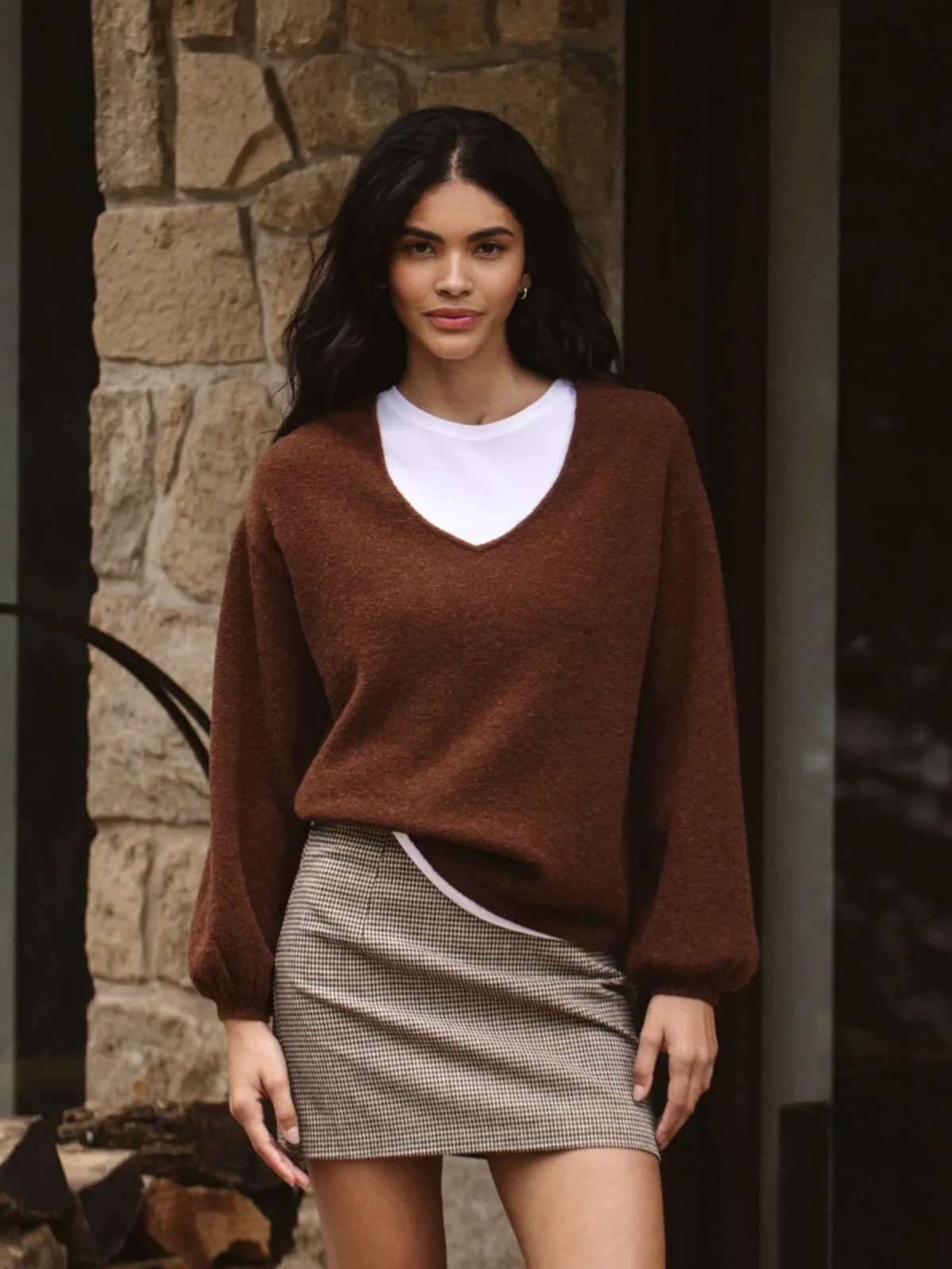 Vhari Knit V-Neck Pullover by French Connection