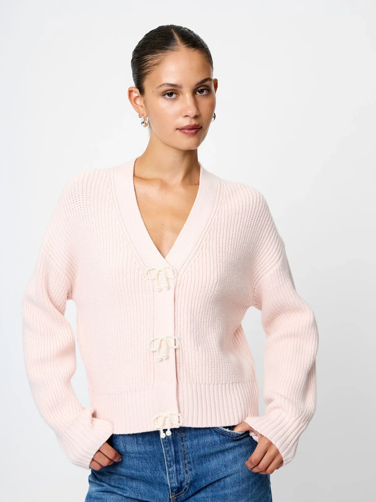 Babysoft Pearl Bow Sweater by French Connection