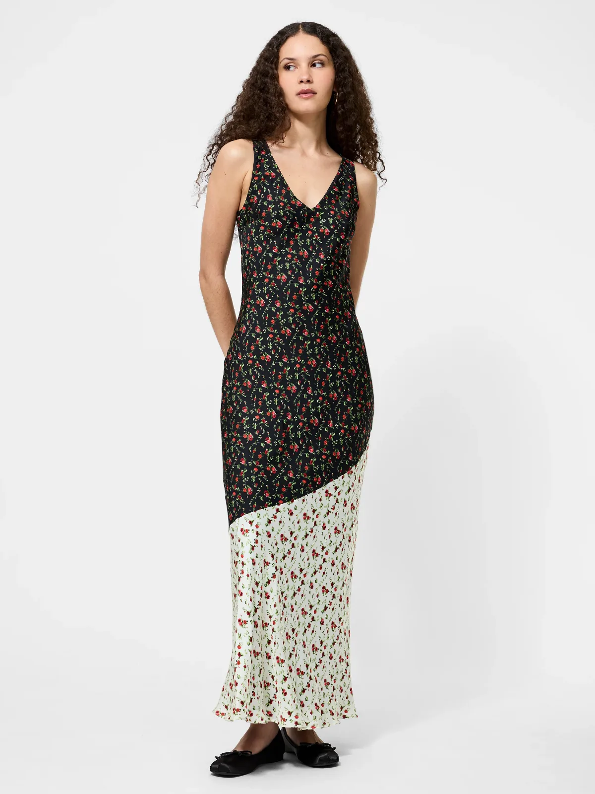 Julia Ditsy Bloom Colorblock Slip Dress by French Connection