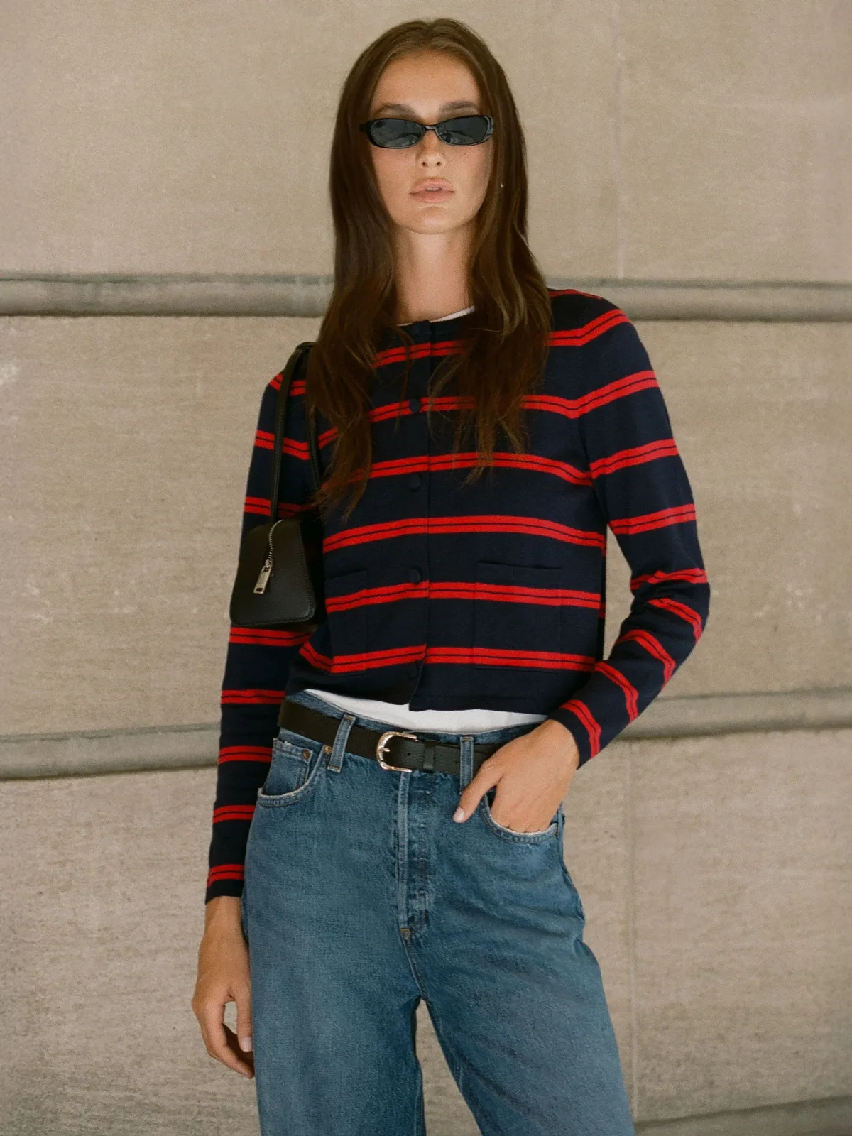 Padma Fine Knit Striped Cardigan by French Connection