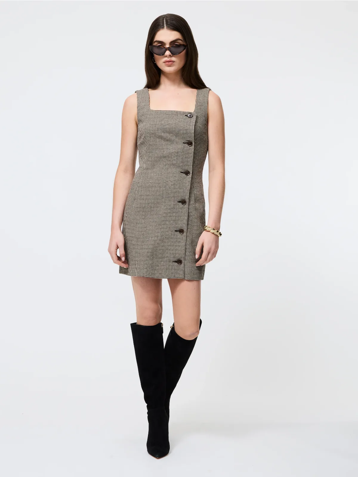 Houndstooth Wool Mini Dress by French Connection