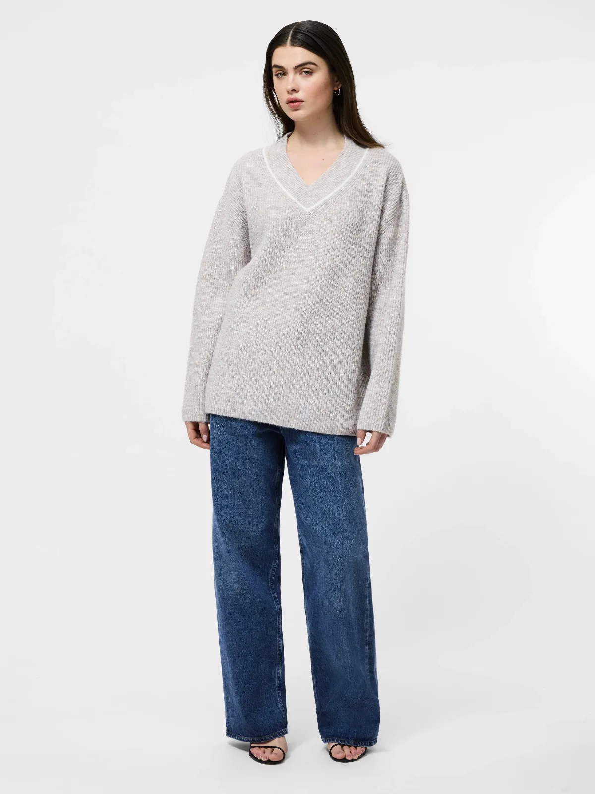 Kezia Tipped V-Neck Sweater by French Connection